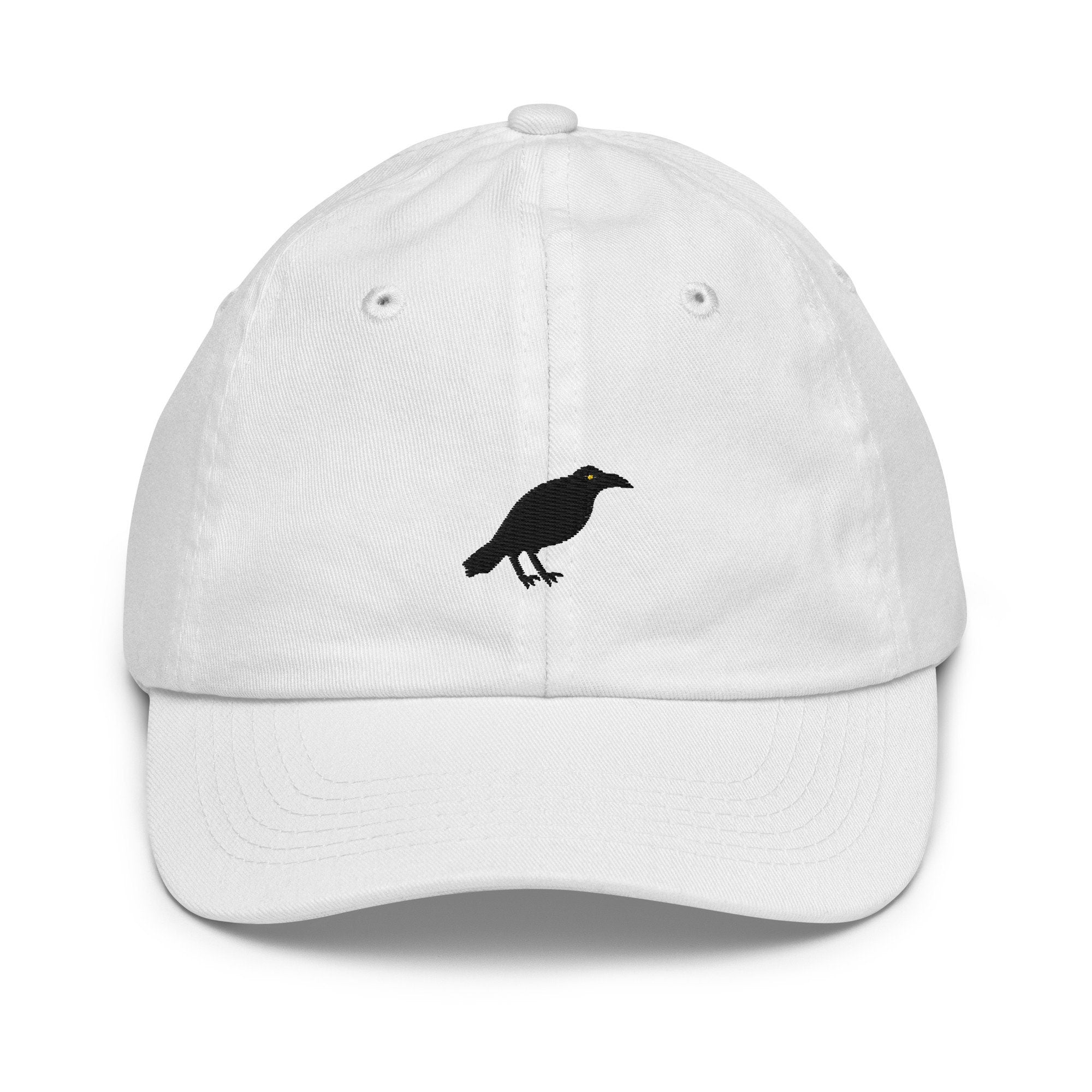 Crow Youth Baseball Cap, Handmade Kids Hat, Embroidered Childrens Hat Gift - Multiple Colors