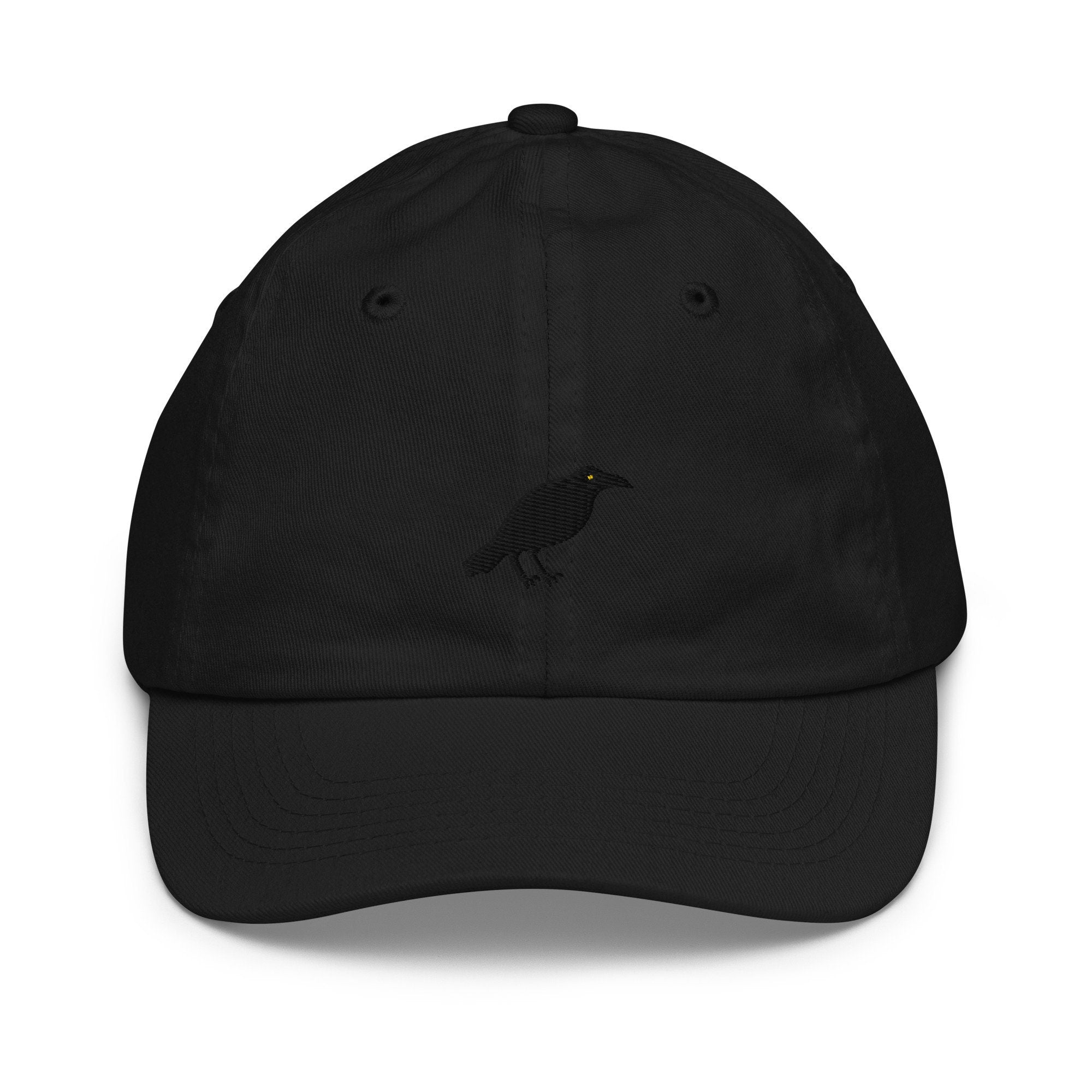 Crow Youth Baseball Cap, Handmade Kids Hat, Embroidered Childrens Hat Gift - Multiple Colors