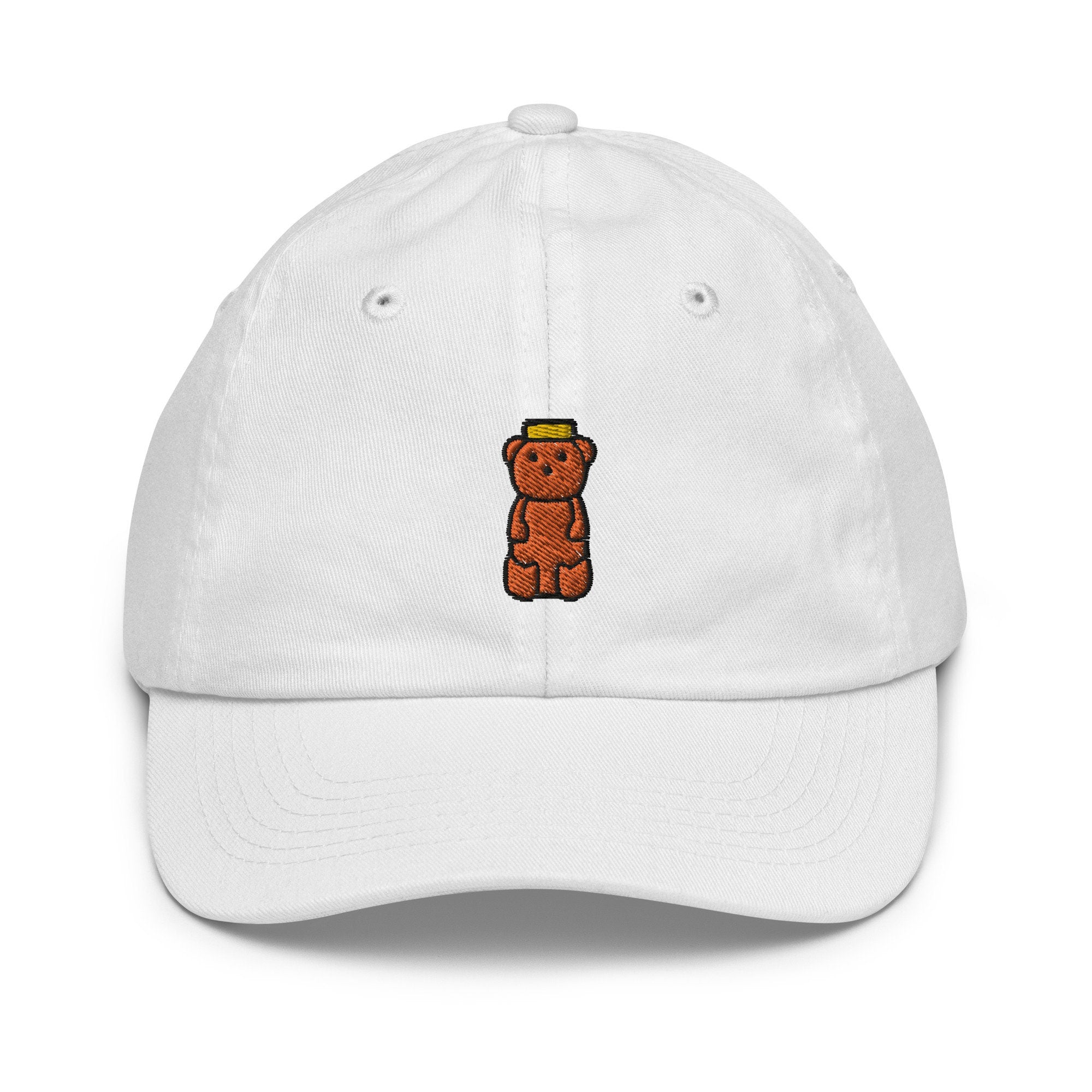 Honey Bear Youth Baseball Cap, Handmade Kids Hat, Embroidered Childrens Hat Gift - Multiple Colors