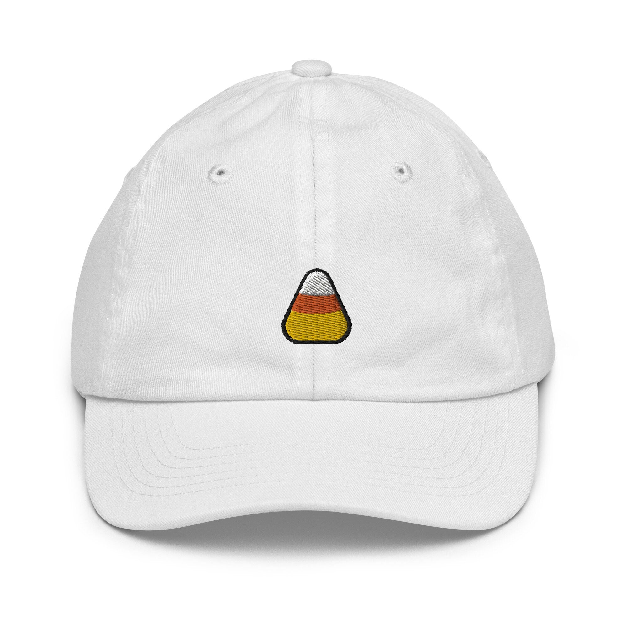 Candy Corn Youth Baseball Cap, Handmade Kids Hat, Embroidered Childrens Hat Gift - Multiple Colors