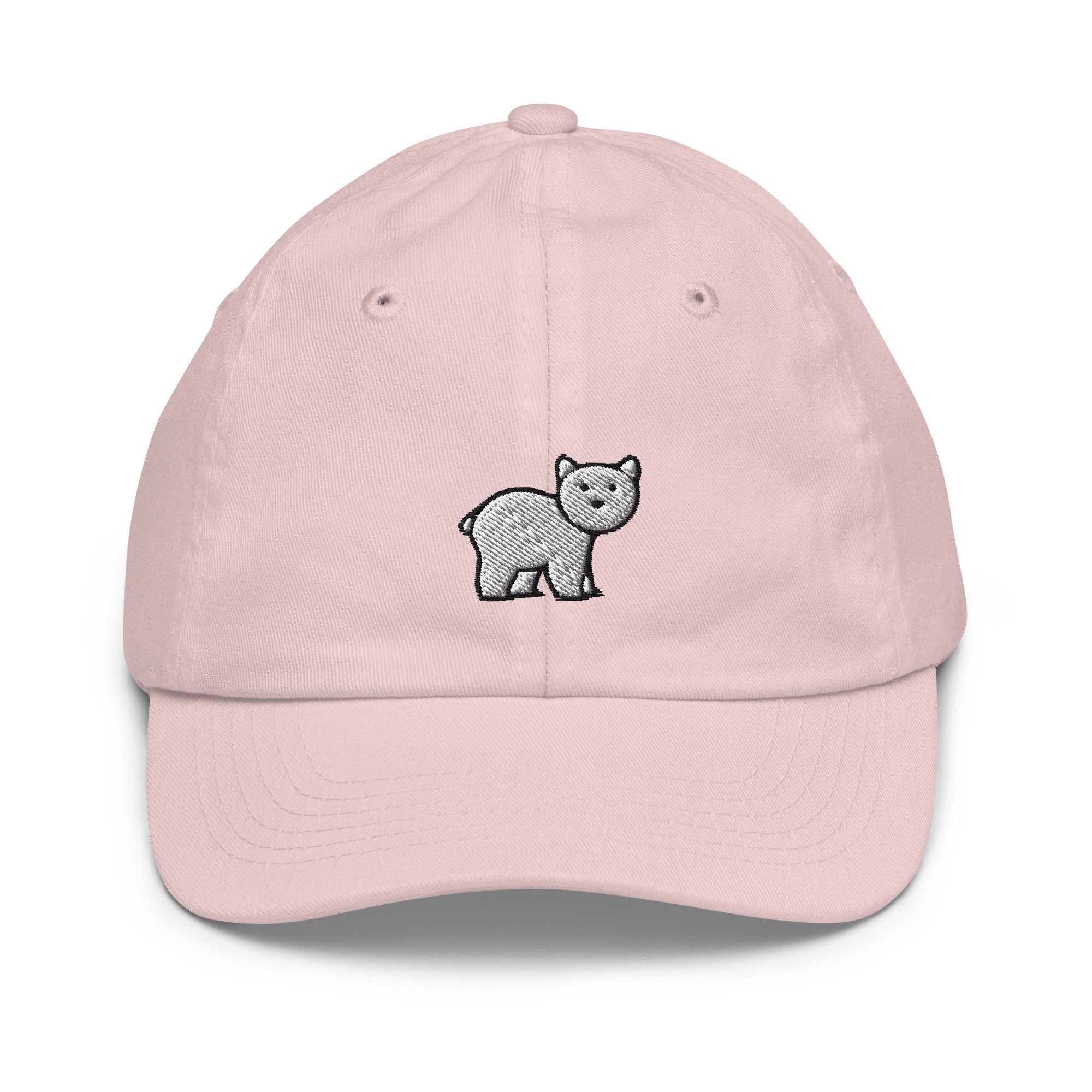 Polar Bear Youth Baseball Cap, Handmade Kids Hat, Embroidered Childrens Hat Gift - Multiple Colors