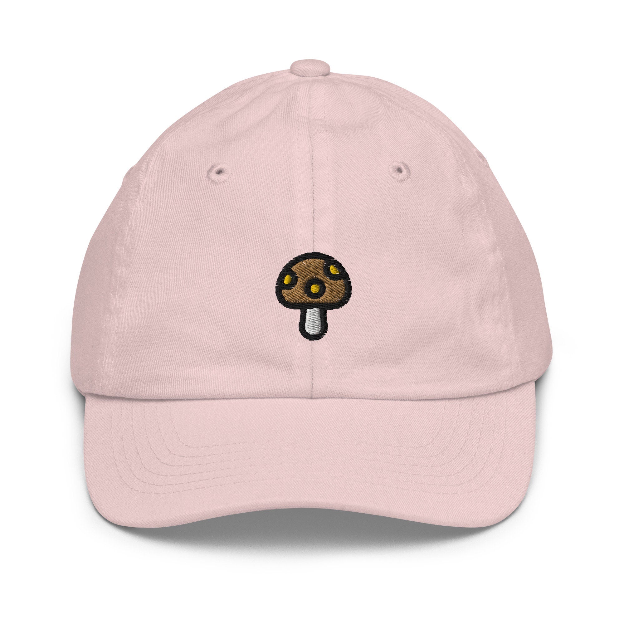 Mushroom Youth Baseball Cap, Brown Mushroom Handmade Kids Hat, Embroidered Childrens Hat Gift - Multiple Colors