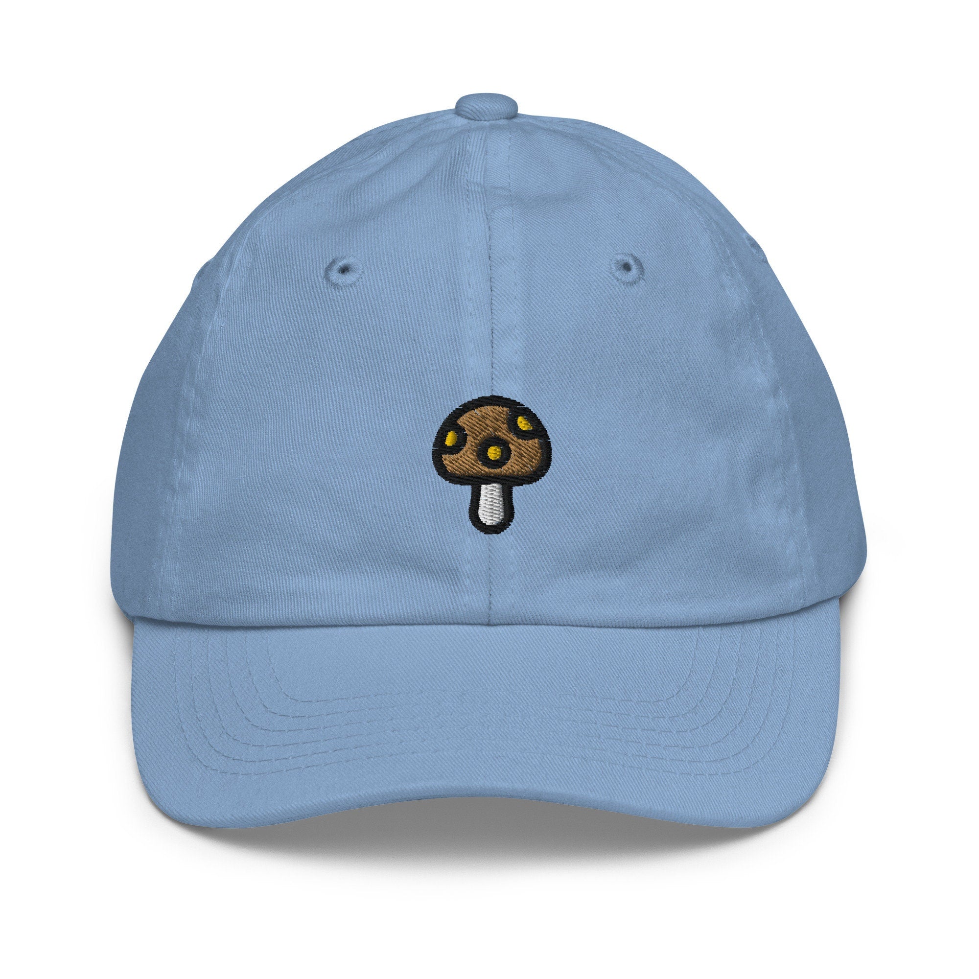 Mushroom Youth Baseball Cap, Brown Mushroom Handmade Kids Hat, Embroidered Childrens Hat Gift - Multiple Colors