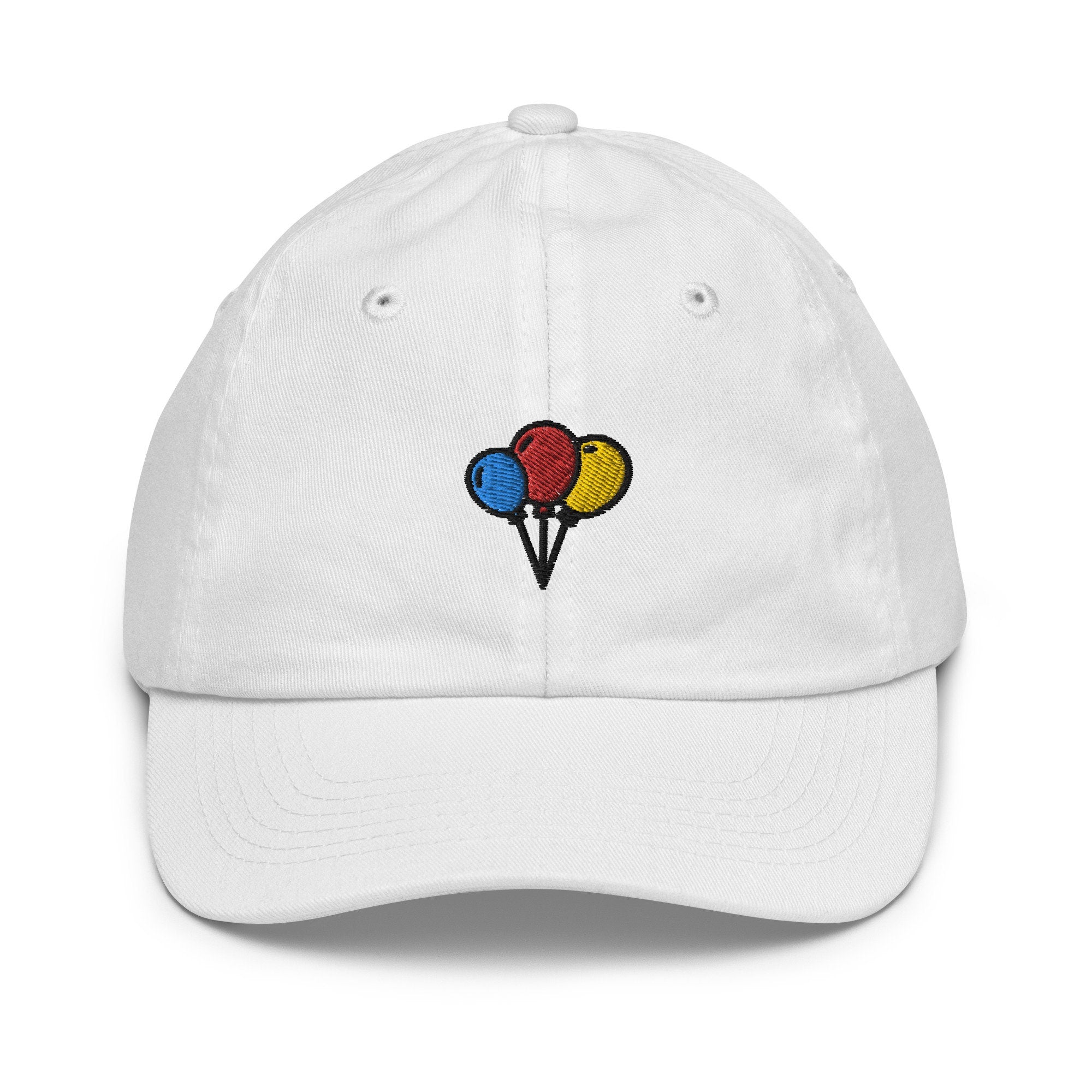 Balloons Youth Baseball Cap, Handmade Kids Hat, Embroidered Childrens Hat Gift - Multiple Colors