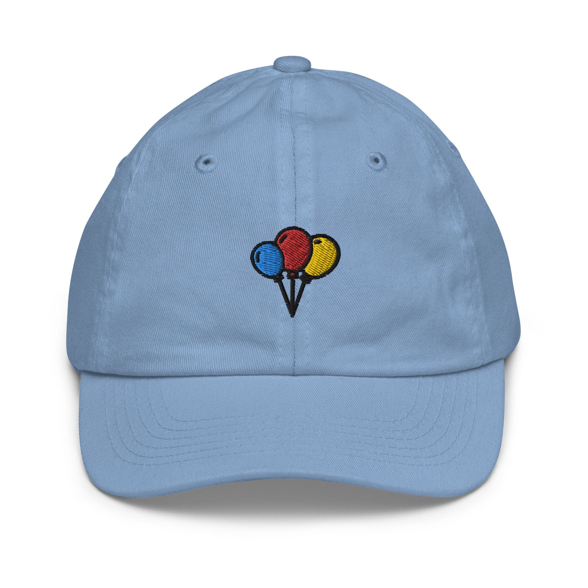 Balloons Youth Baseball Cap, Handmade Kids Hat, Embroidered Childrens Hat Gift - Multiple Colors