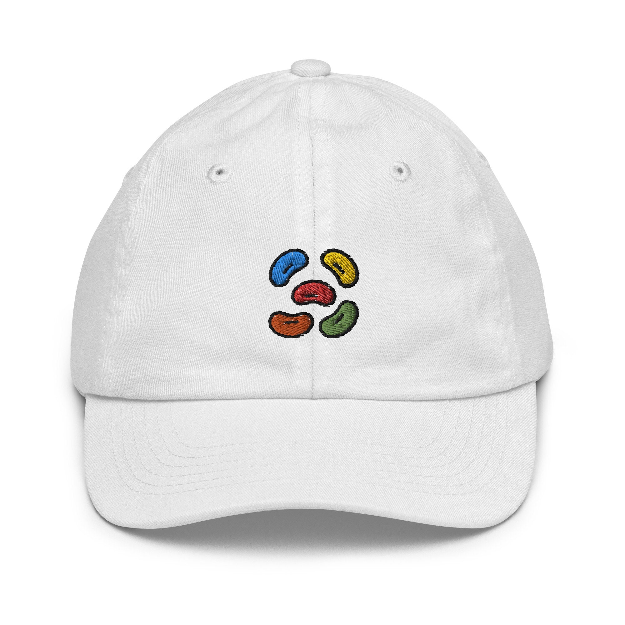 Jelly Beans Youth Baseball Cap, Handmade Kids Hat, Embroidered Childrens Hat Gift - Multiple Colors