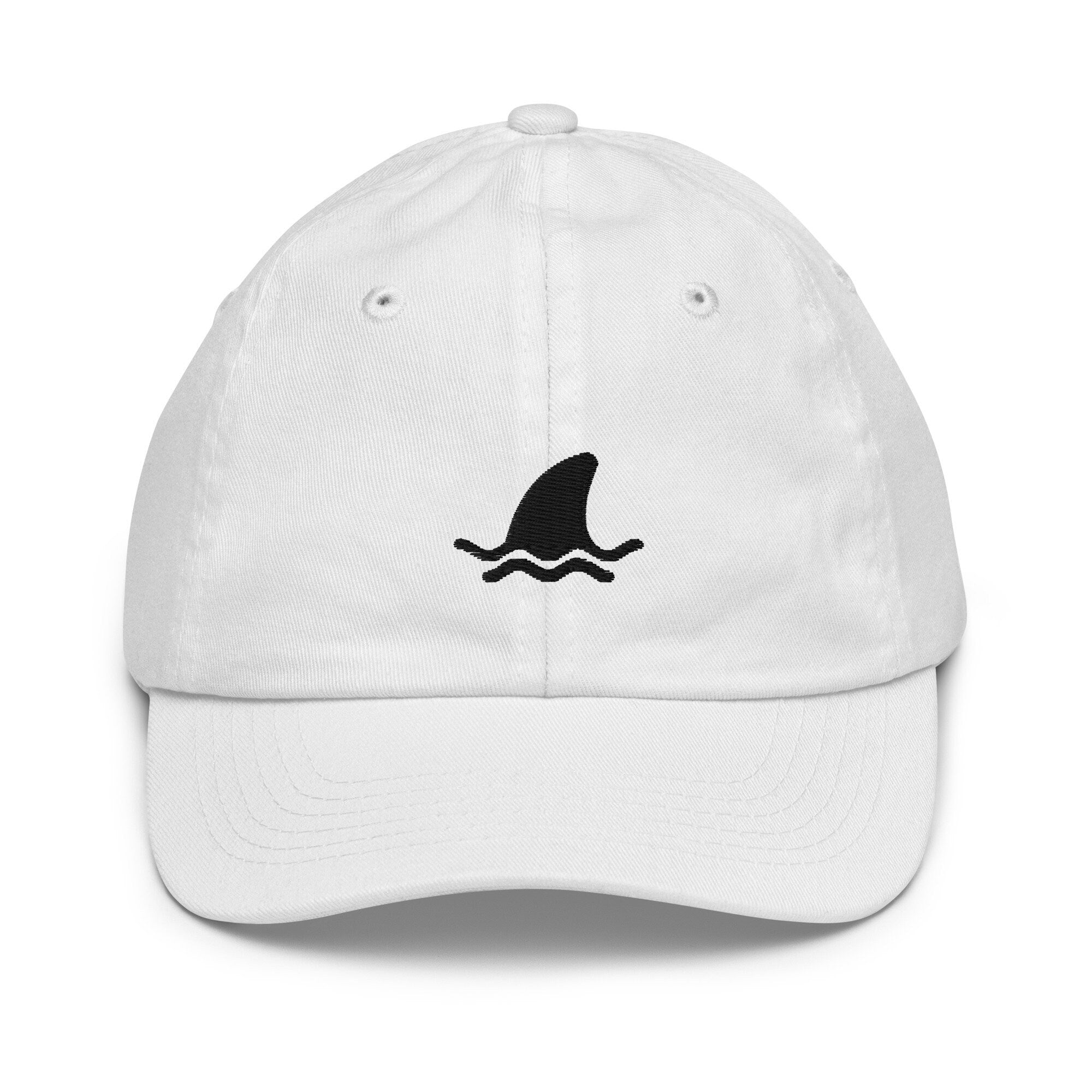 Shark Fin Youth Baseball Cap, Handmade Kids Hat, Embroidered Childrens Hat Gift - Multiple Colors