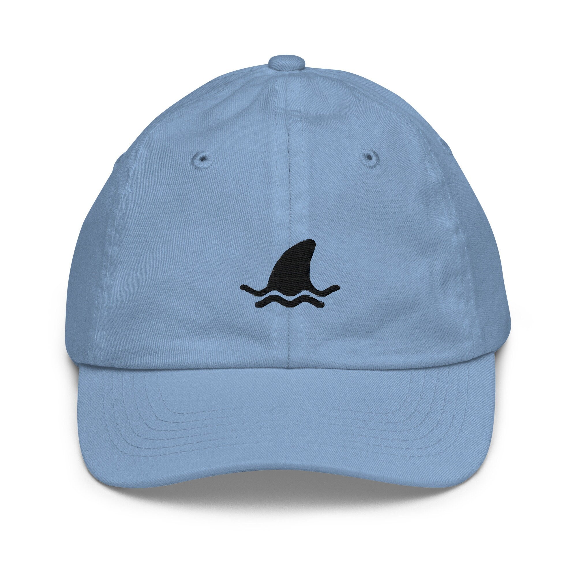 Shark Fin Youth Baseball Cap, Handmade Kids Hat, Embroidered Childrens Hat Gift - Multiple Colors