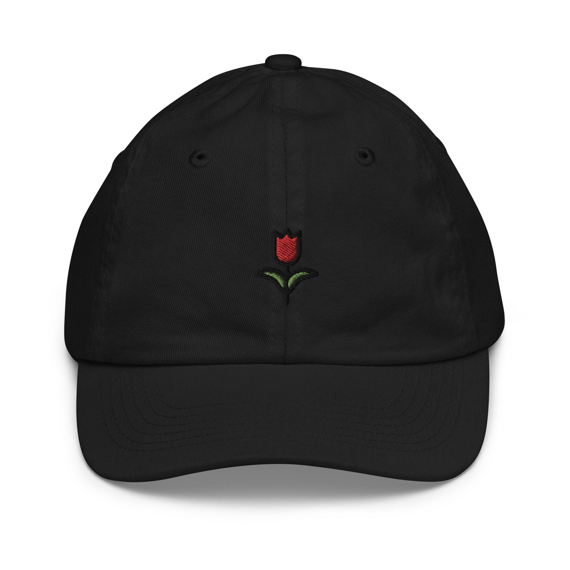 Tulip Youth Baseball Cap, Handmade Kids Hat, Embroidered Childrens Hat Gift - Multiple Colors