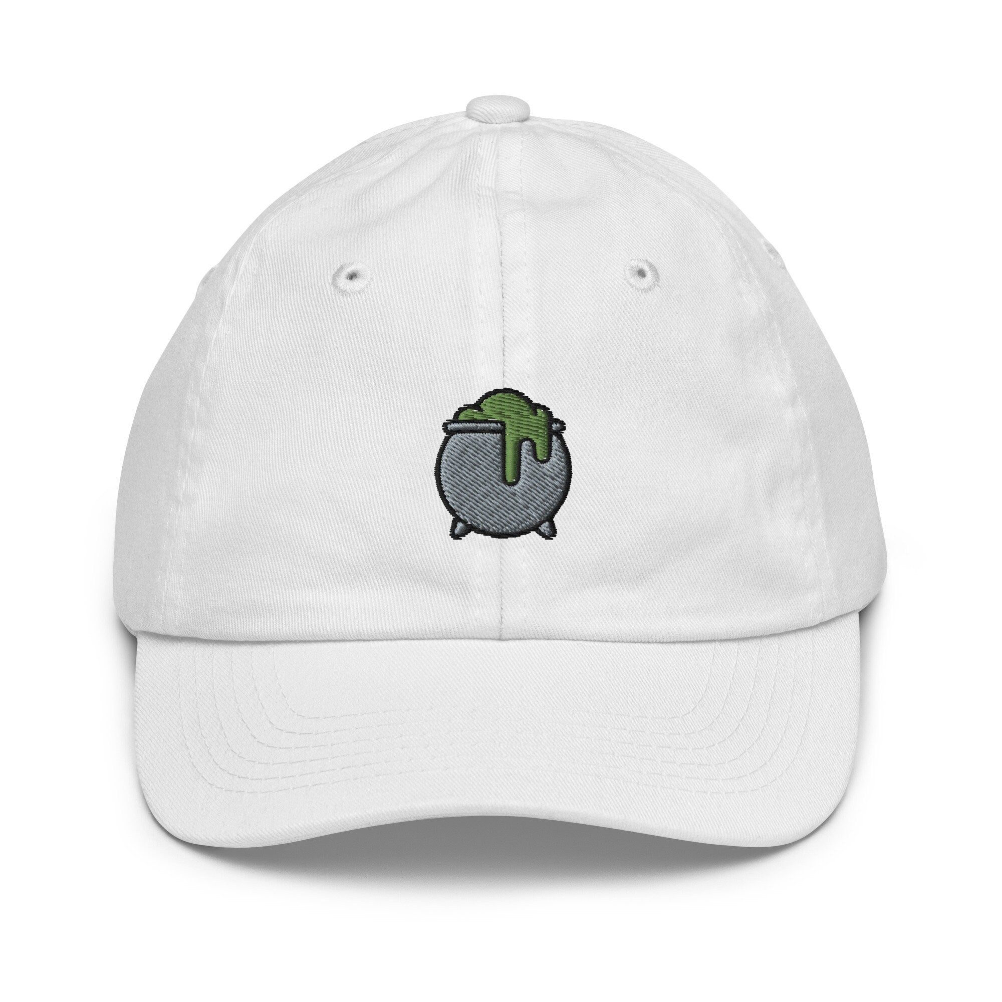 Witch Pot Youth Baseball Cap, Handmade Kids Hat, Embroidered Childrens Hat Gift - Multiple Colors