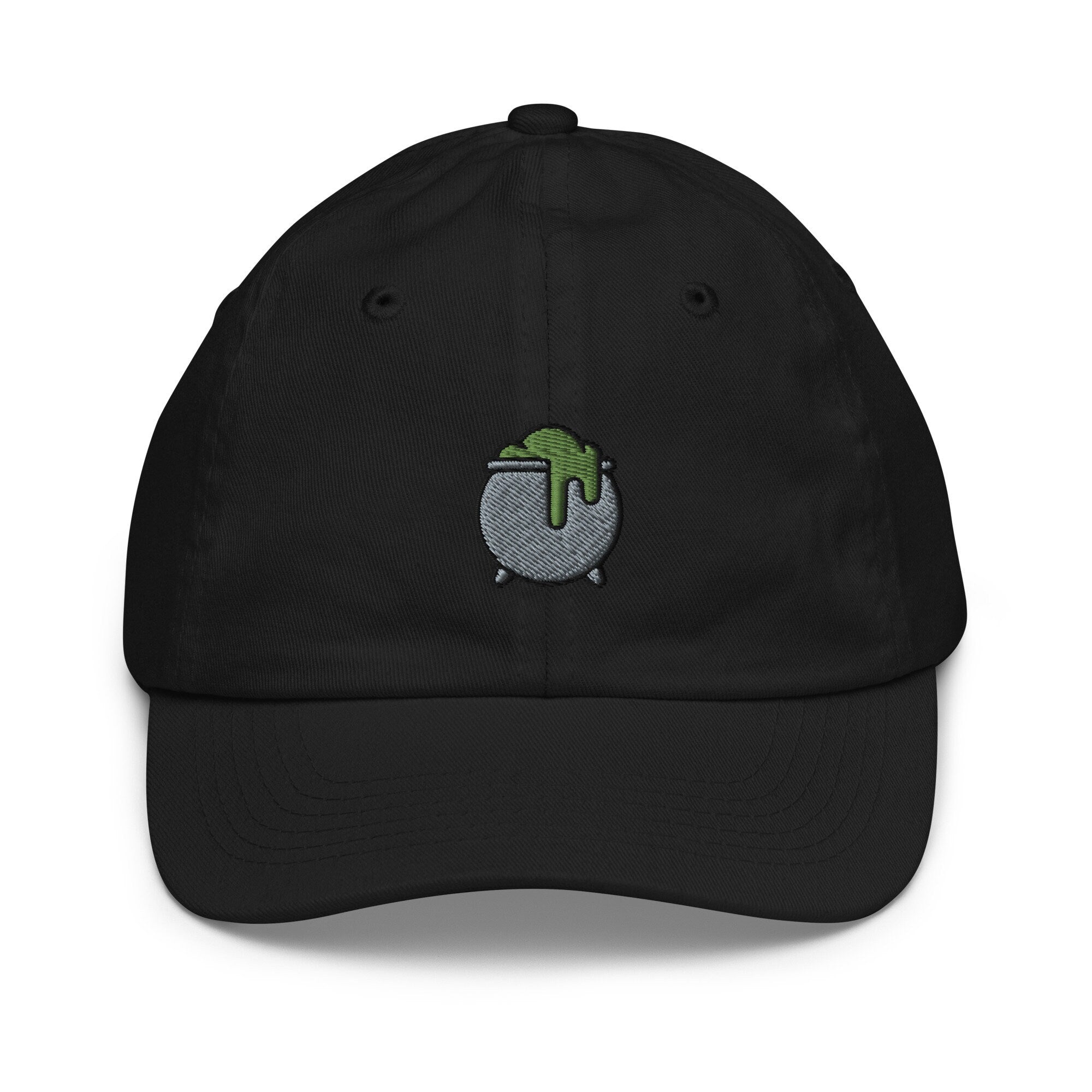 Witch Pot Youth Baseball Cap, Handmade Kids Hat, Embroidered Childrens Hat Gift - Multiple Colors