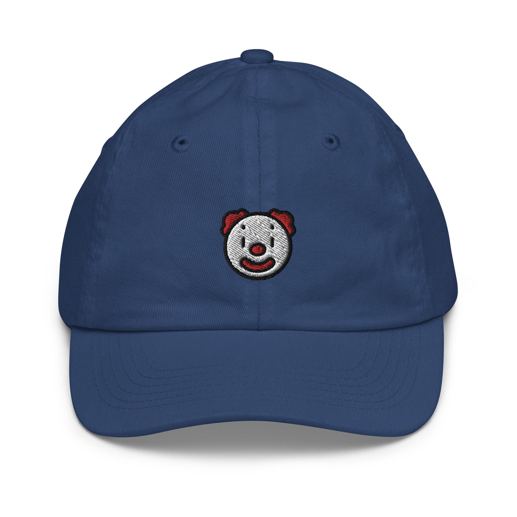 Clown Emoji Youth Baseball Cap, Handmade Kids Hat, Embroidered Childrens Hat Gift - Multiple Colors
