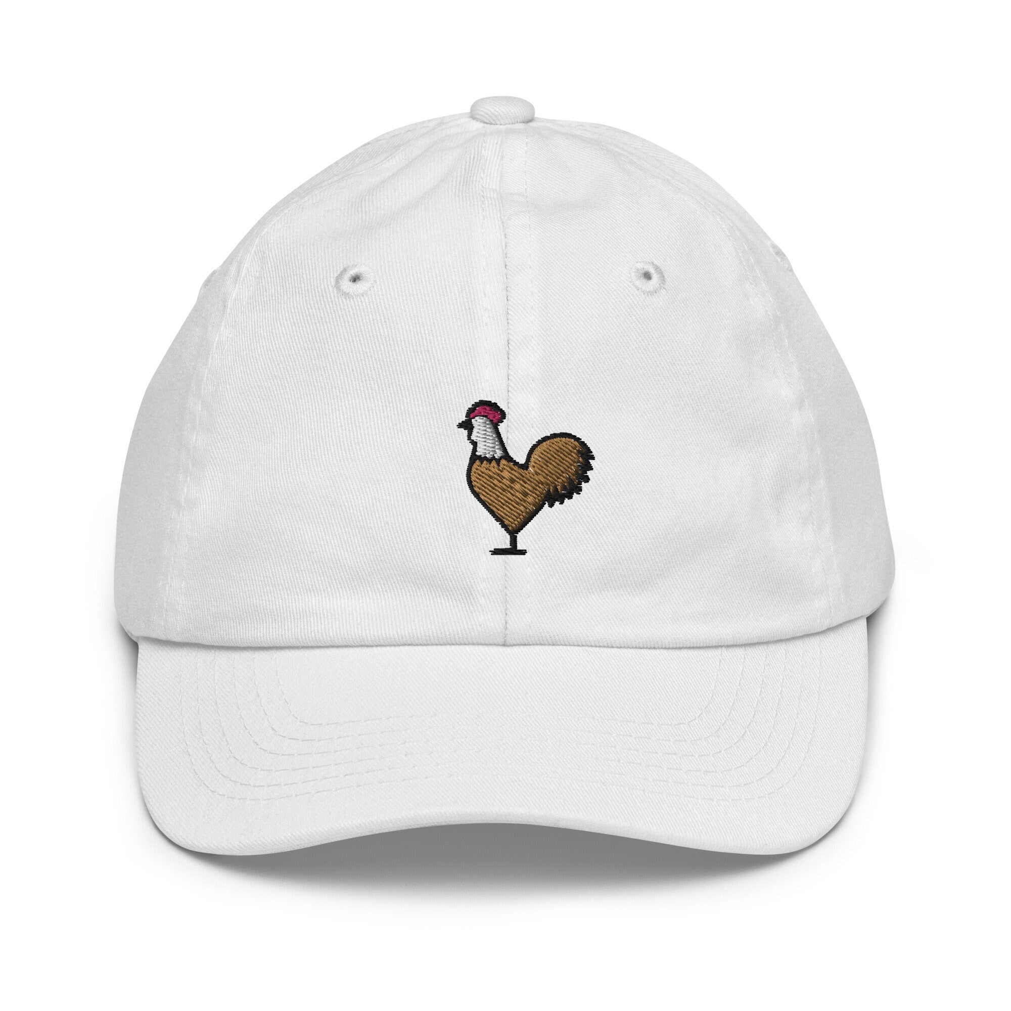 Rooster Youth Baseball Cap, Handmade Kids Hat, Embroidered Childrens Hat Gift - Multiple Colors