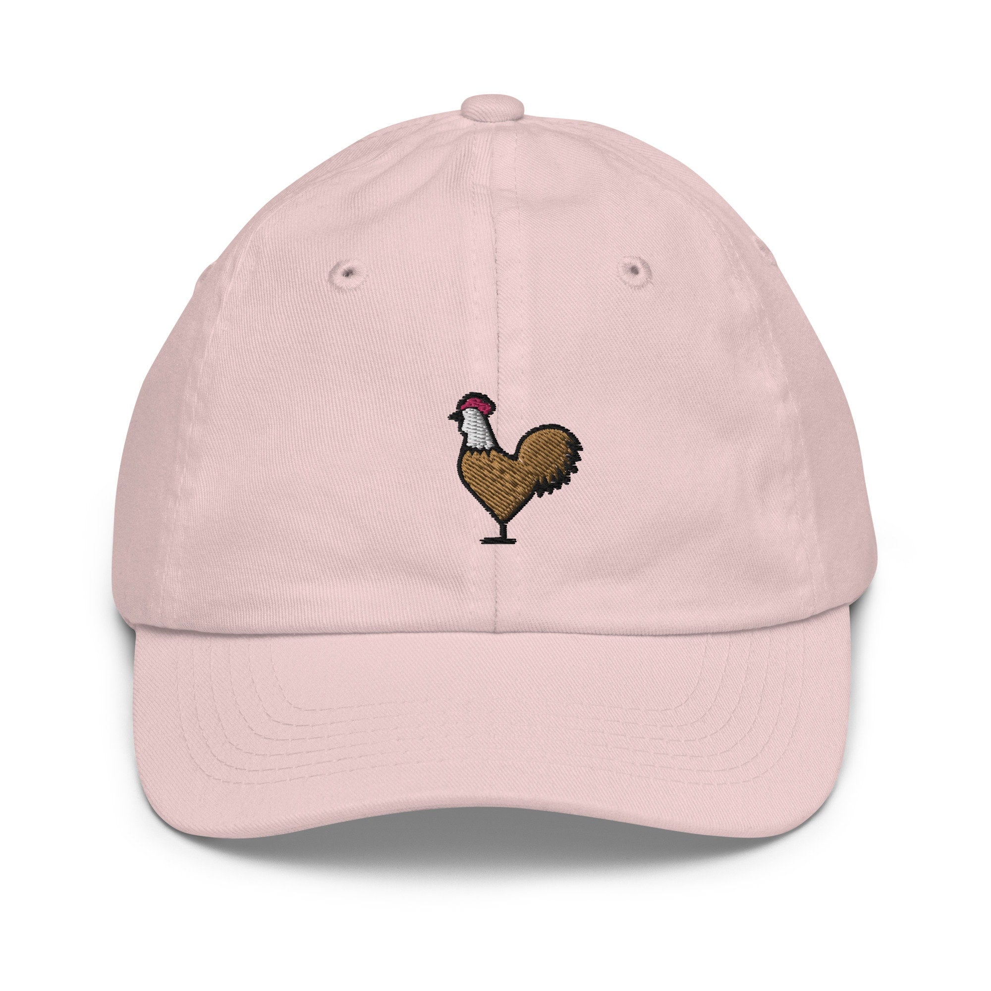 Rooster Youth Baseball Cap, Handmade Kids Hat, Embroidered Childrens Hat Gift - Multiple Colors