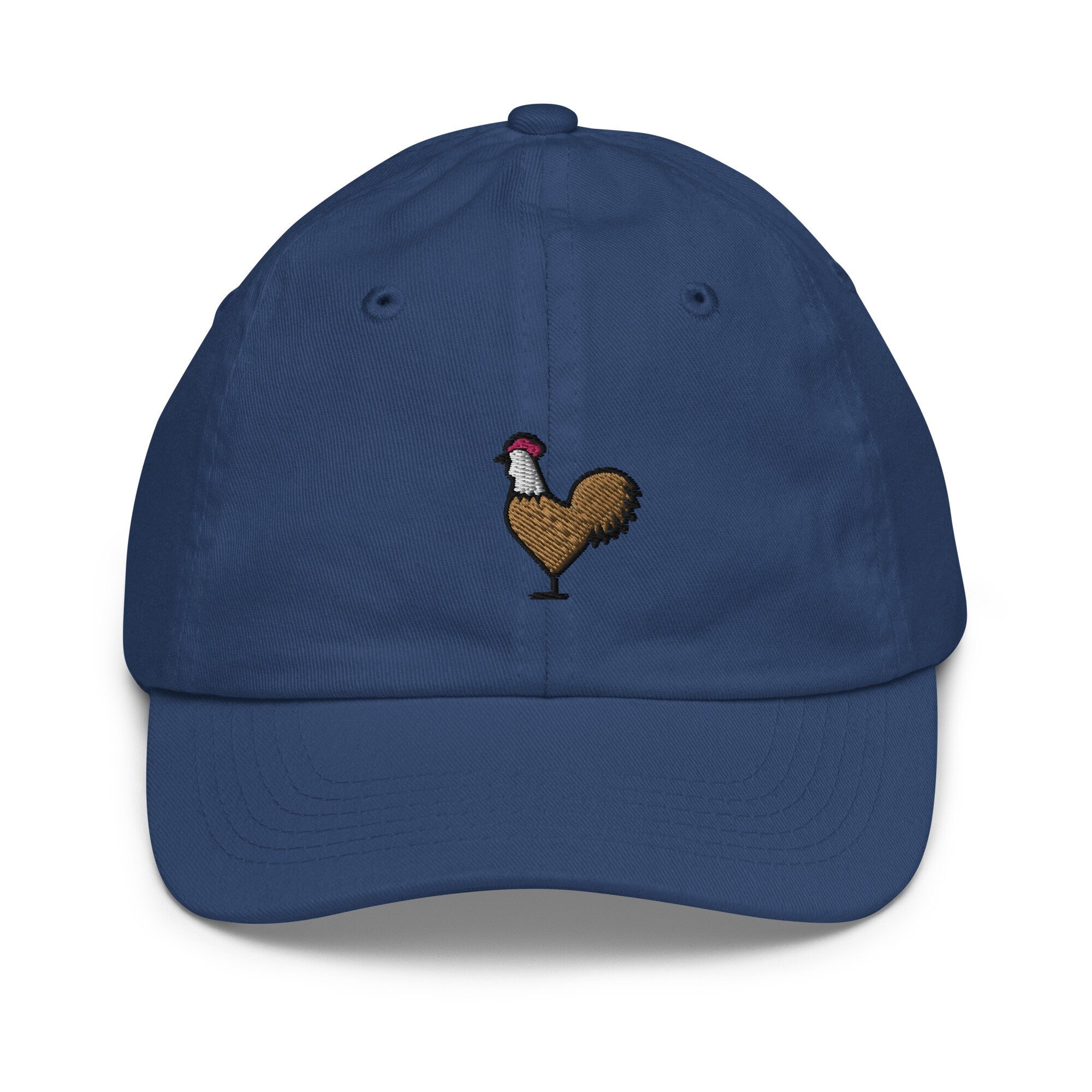 Rooster Youth Baseball Cap, Handmade Kids Hat, Embroidered Childrens Hat Gift - Multiple Colors