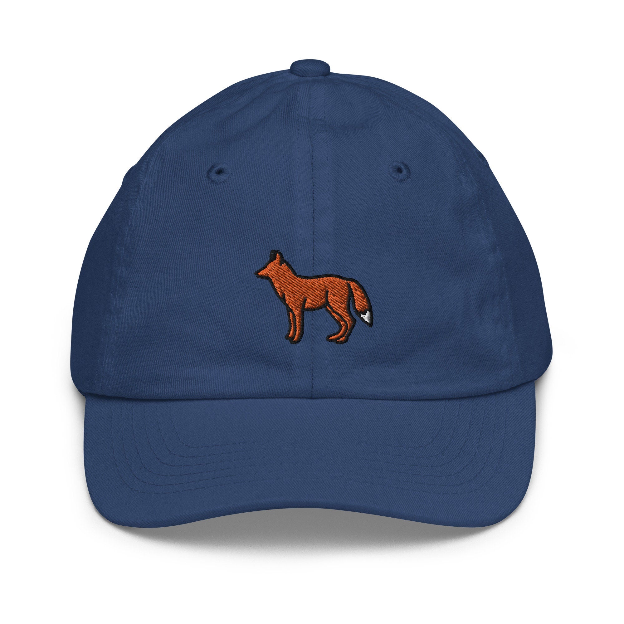 Fox Youth Baseball Cap, Handmade Kids Hat, Embroidered Childrens Hat Gift - Multiple Colors