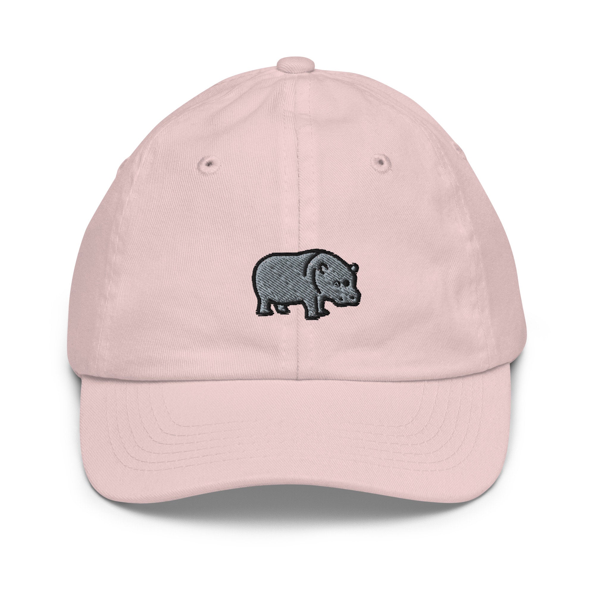 Hippo Youth Baseball Cap, Handmade Kids Hat, Embroidered Childrens Hat Gift - Multiple Colors