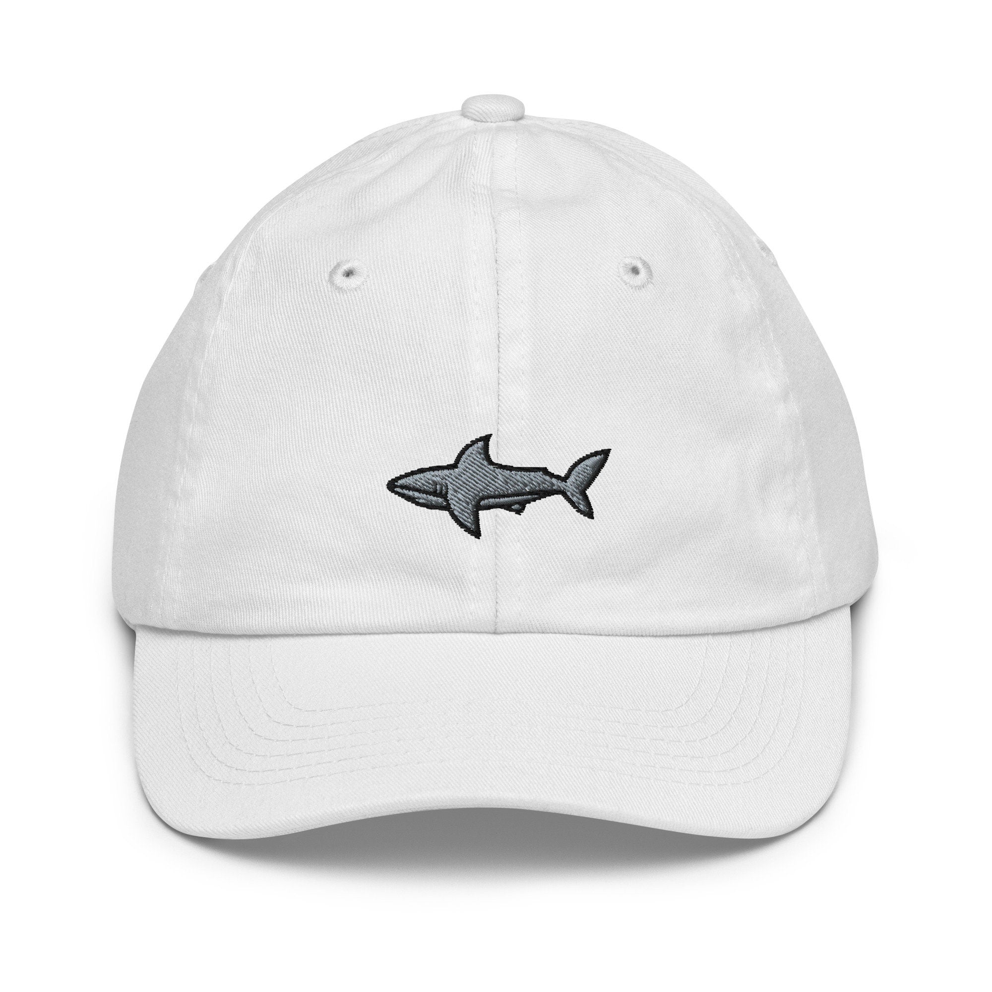 Shark Youth Baseball Cap, Handmade Kids Hat, Embroidered Childrens Hat Gift - Multiple Colors