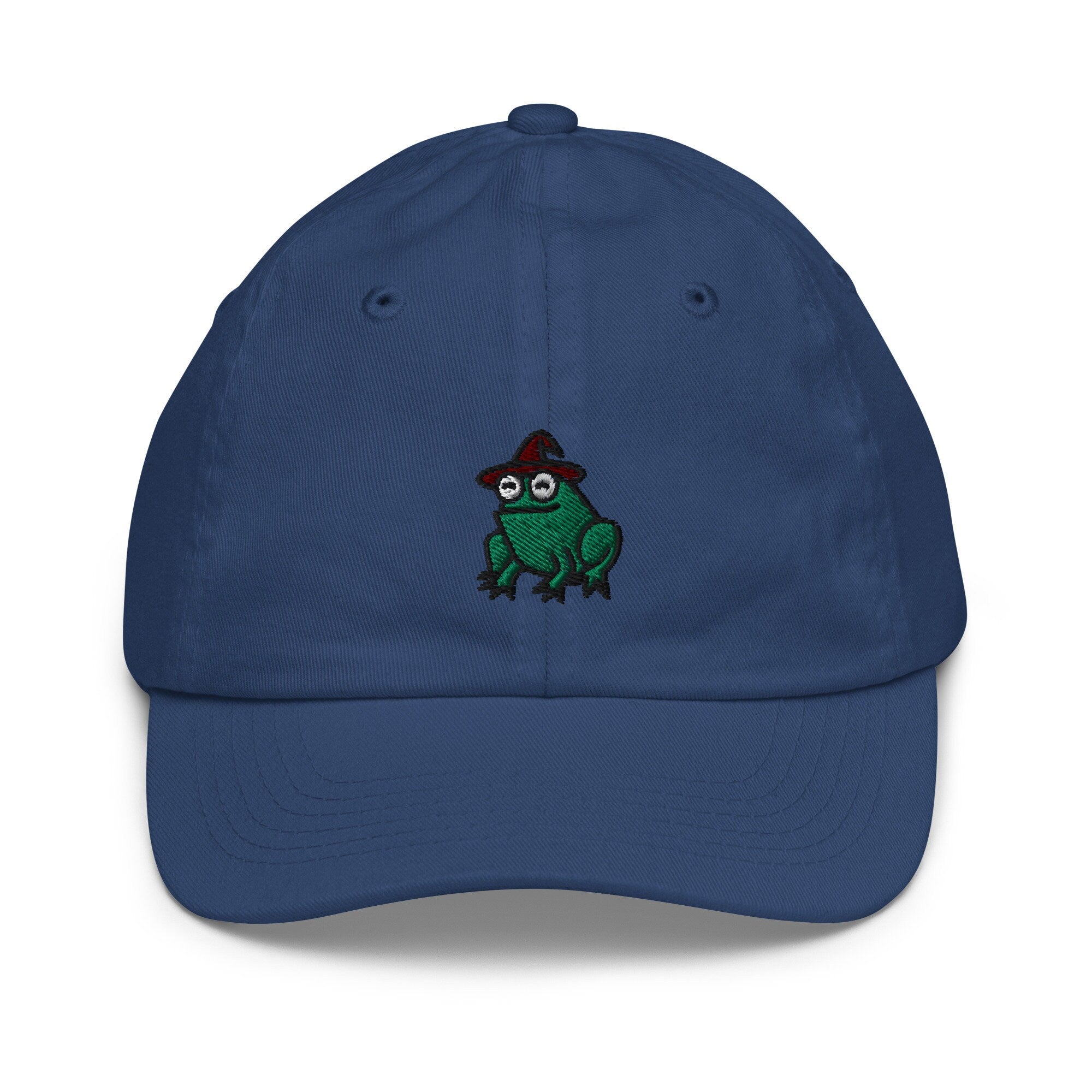 Wizard Frog Youth Baseball Cap, Handmade Kids Hat, Embroidered Childrens Hat Gift - Multiple Colors