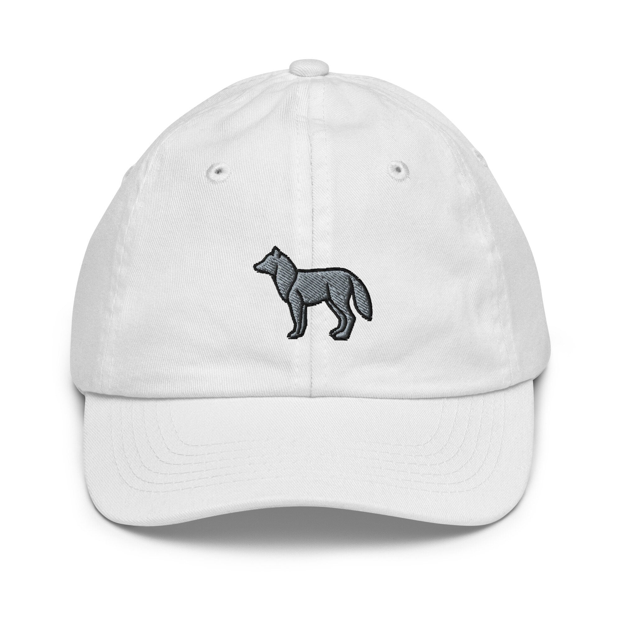 Wolf Youth Baseball Cap, Handmade Kids Hat, Embroidered Childrens Hat Gift - Multiple Colors
