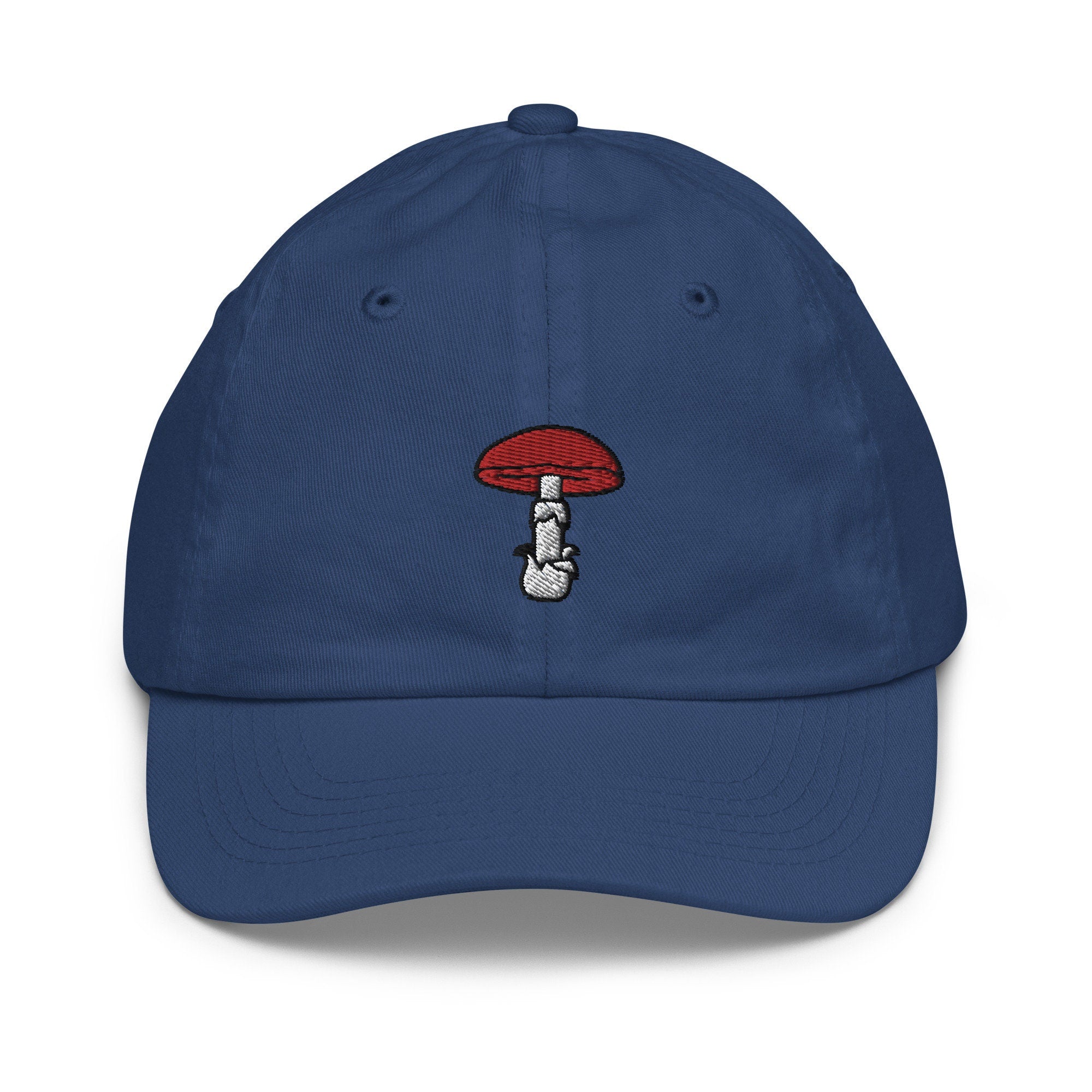 Mushroom Youth Baseball Cap, Handmade Kids Hat, Embroidered Childrens Hat Gift - Multiple Colors