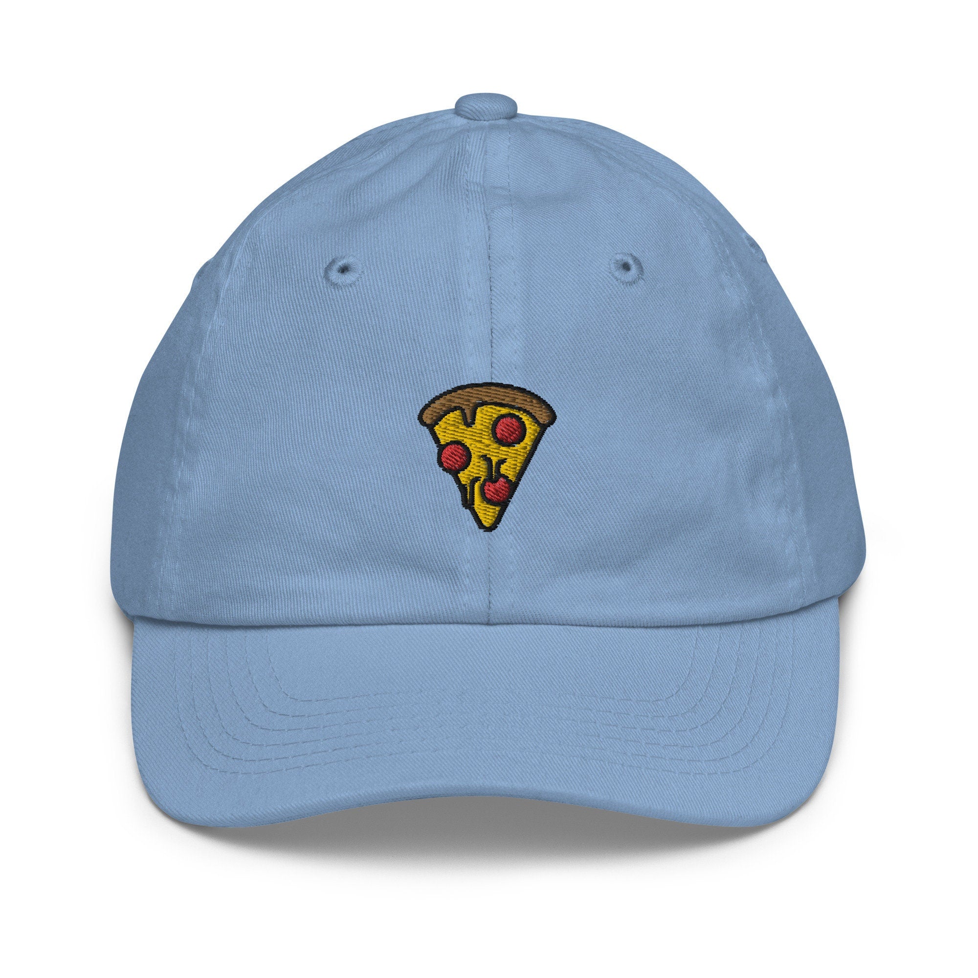 Melting Pizza Youth Baseball Cap, Handmade Kids Hat, Embroidered Childrens Hat Gift - Multiple Colors