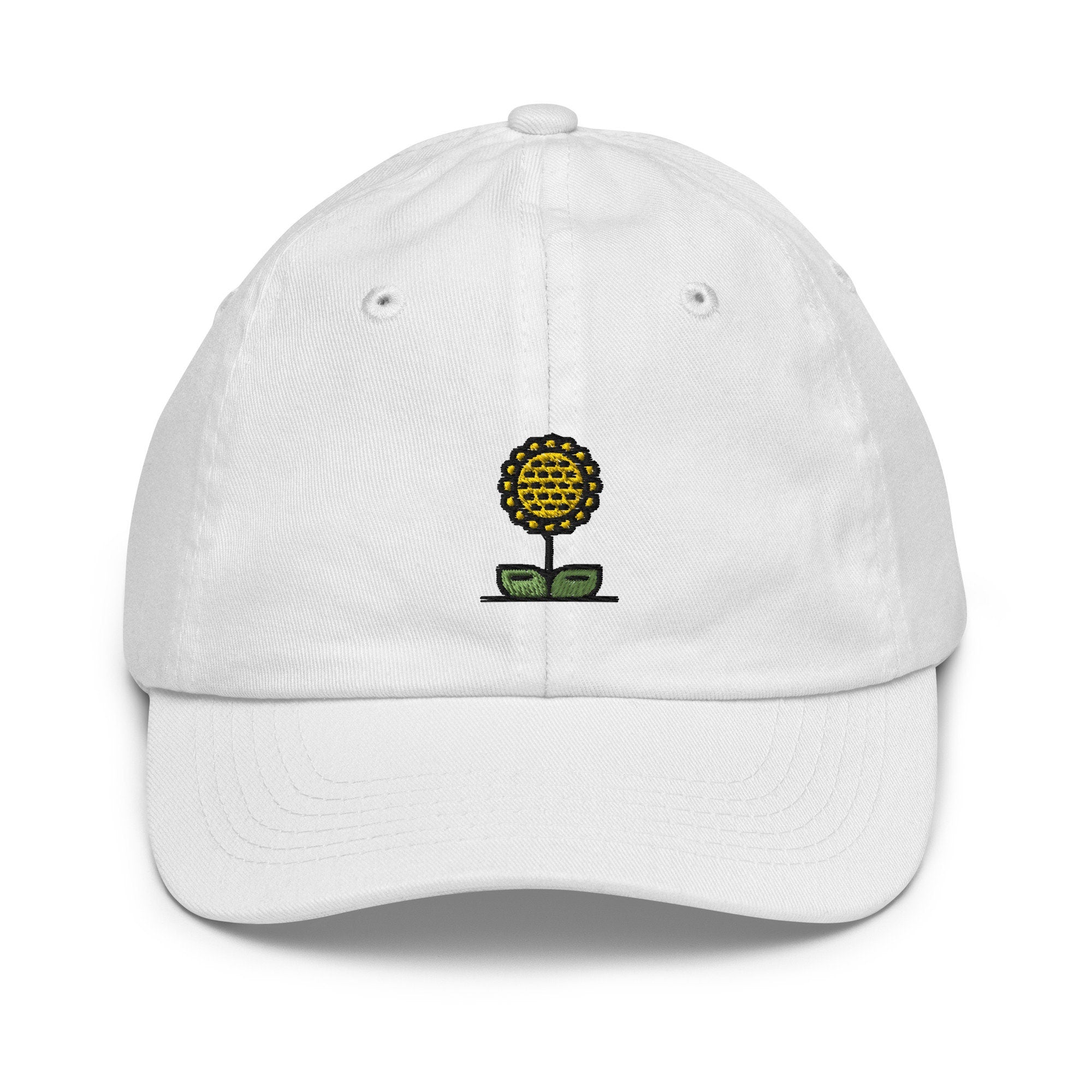 Sunflower Youth Baseball Cap, Handmade Kids Hat, Embroidered Childrens Hat Gift - Multiple Colors