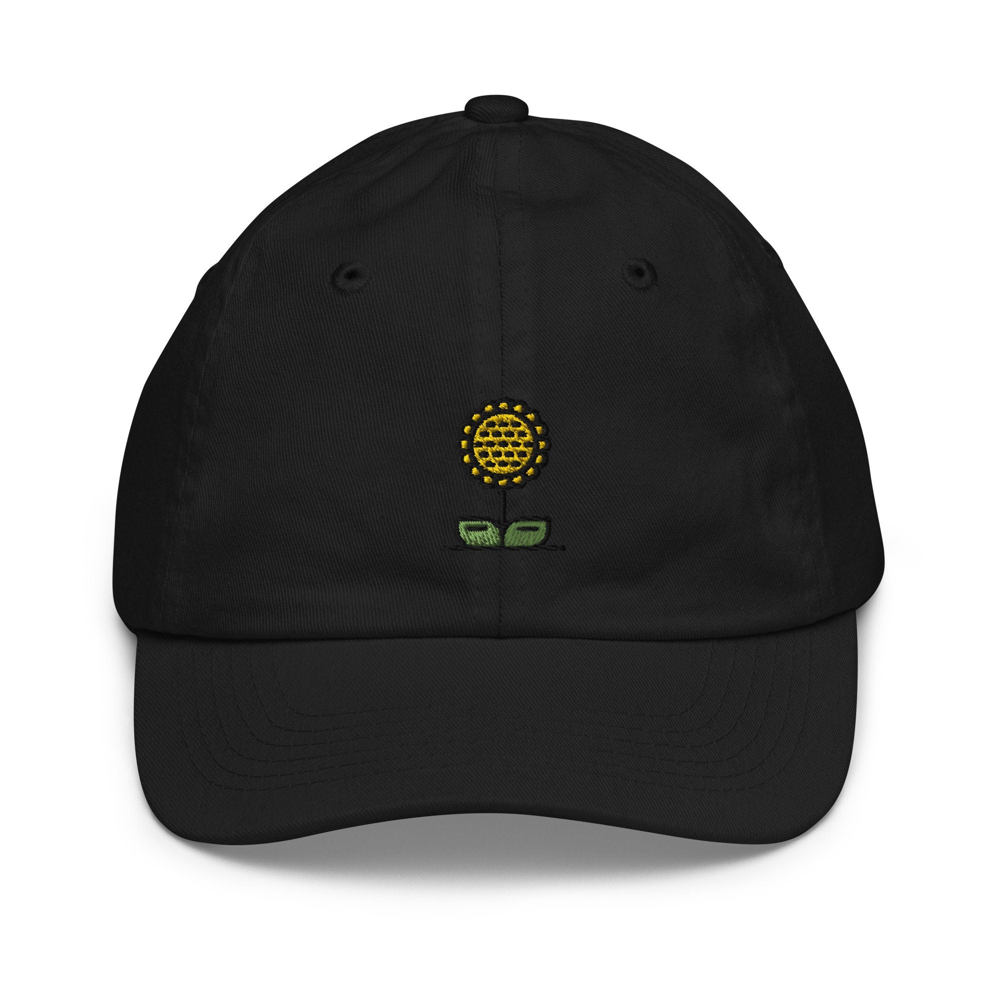 Sunflower Youth Baseball Cap, Handmade Kids Hat, Embroidered Childrens Hat Gift - Multiple Colors