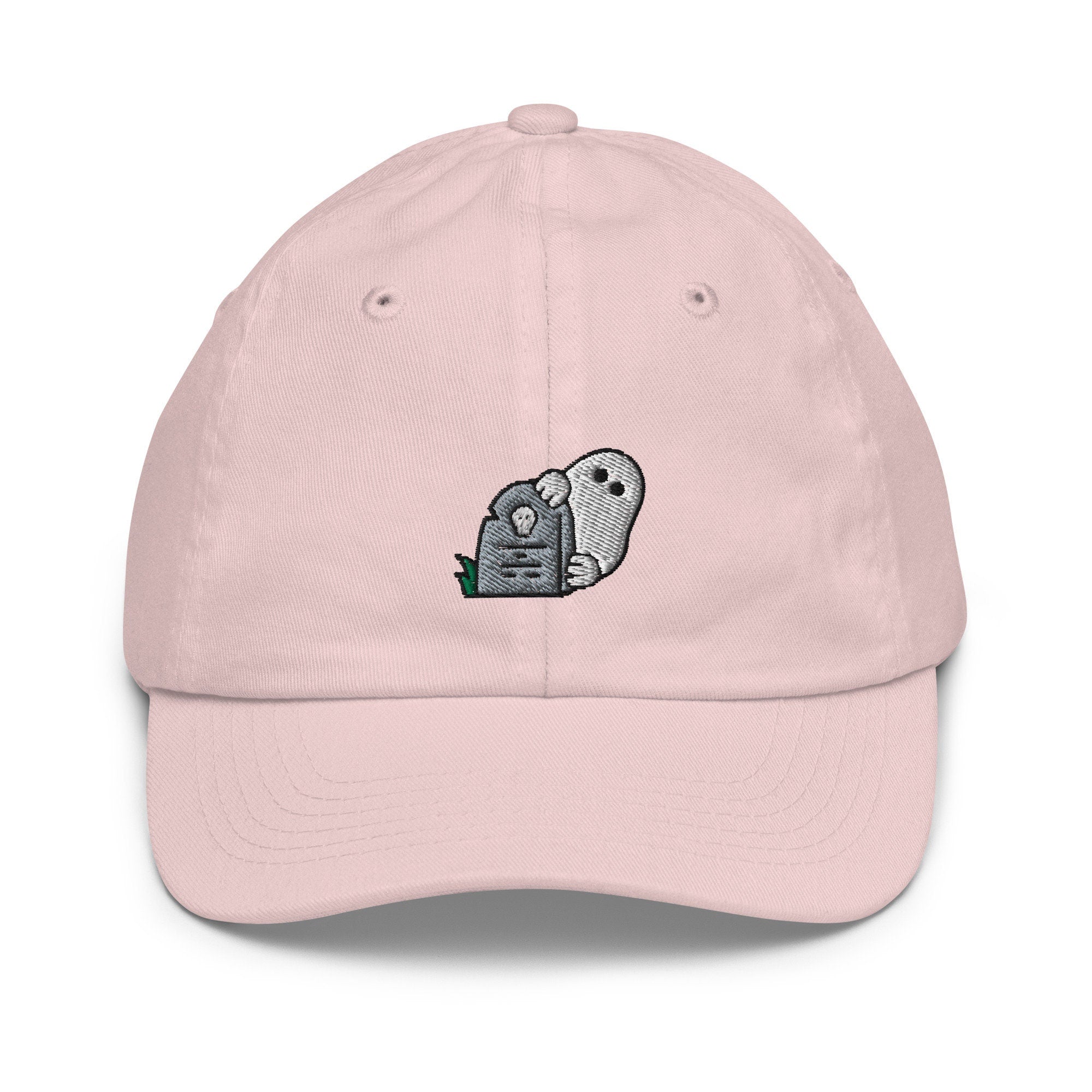 Ghost Youth Baseball Cap, Halloween Handmade Kids Hat, Embroidered Childrens Hat Gift - Multiple Colors