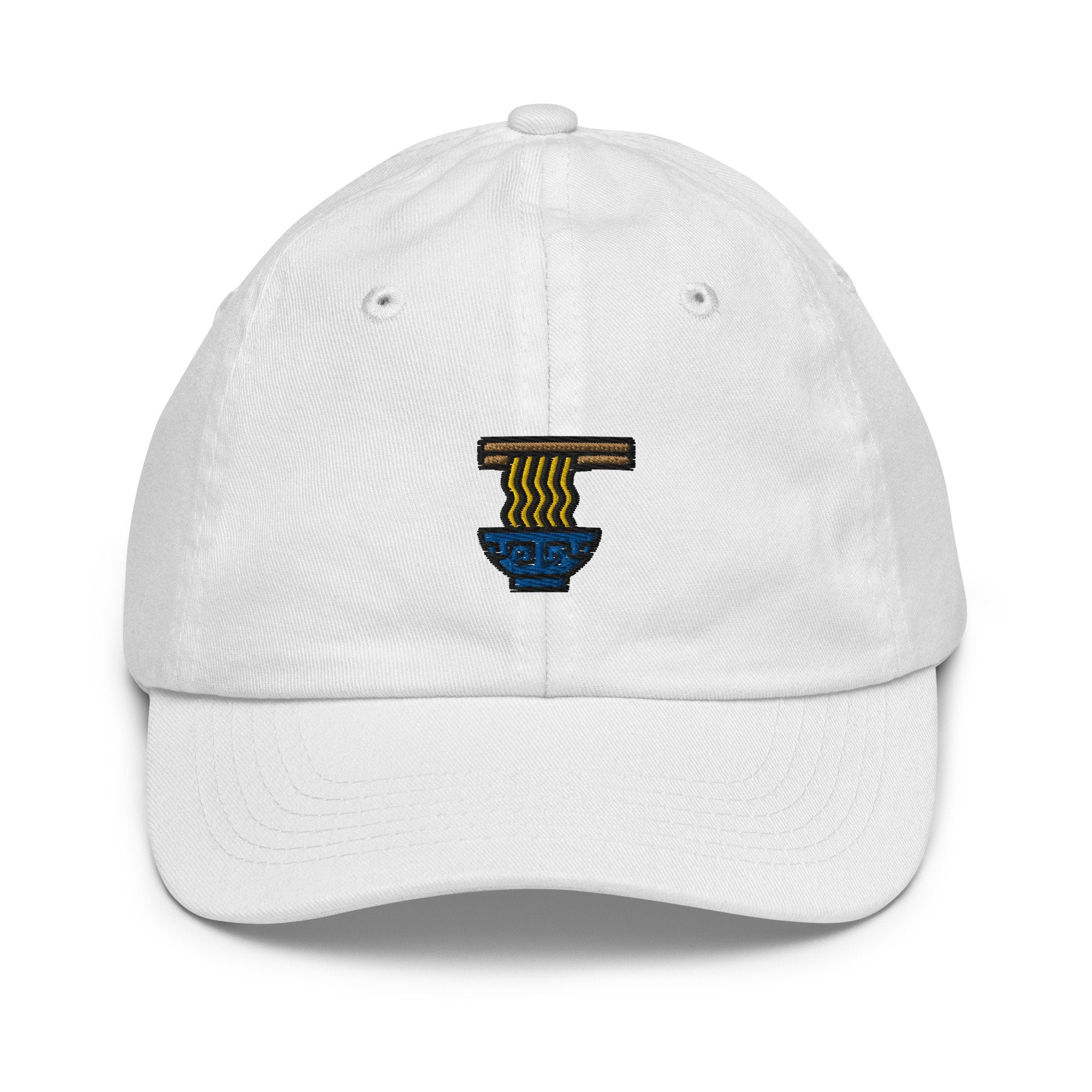 Noodles Youth Baseball Cap, Handmade Kids Hat, Embroidered Childrens Hat Gift - Multiple Colors