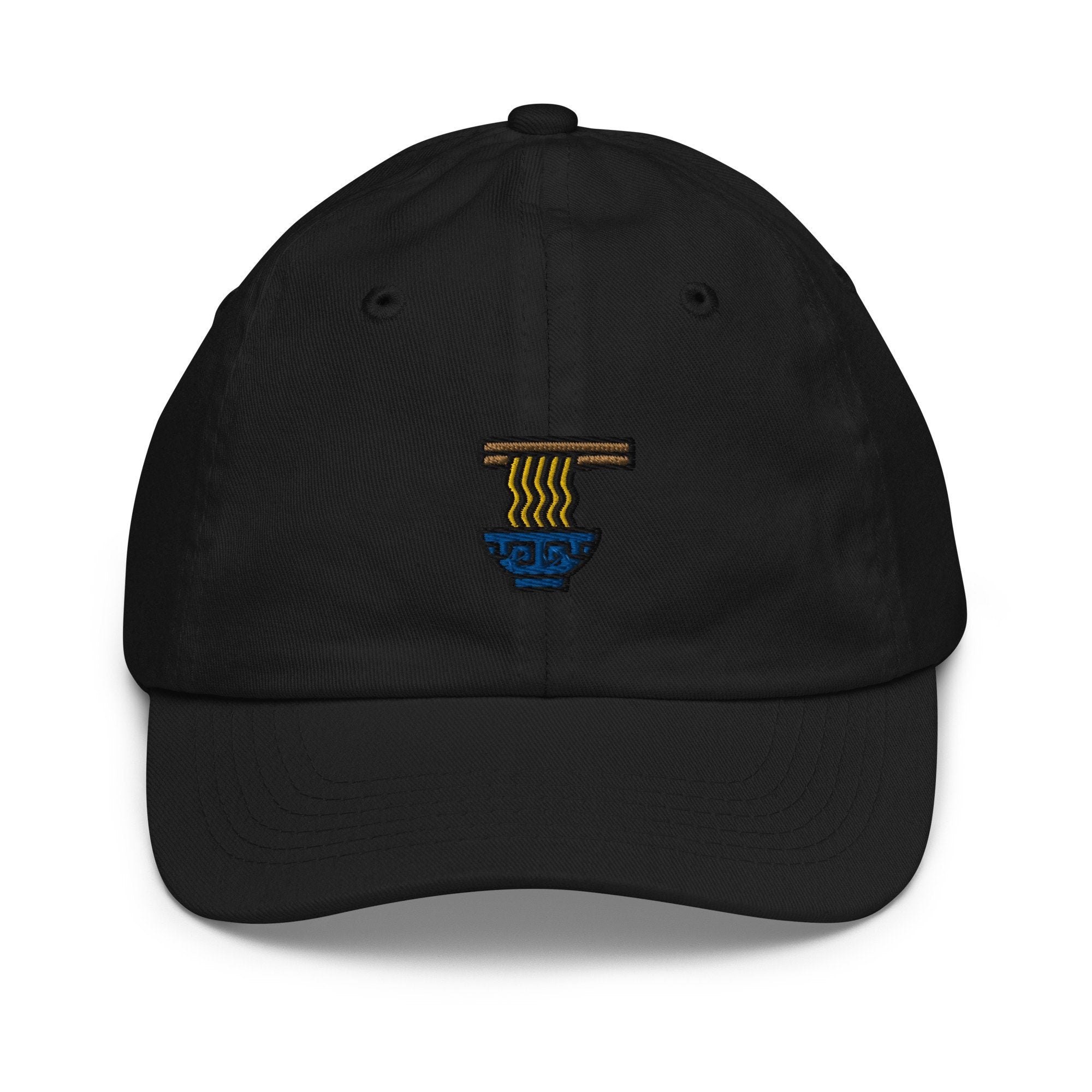 Noodles Youth Baseball Cap, Handmade Kids Hat, Embroidered Childrens Hat Gift - Multiple Colors