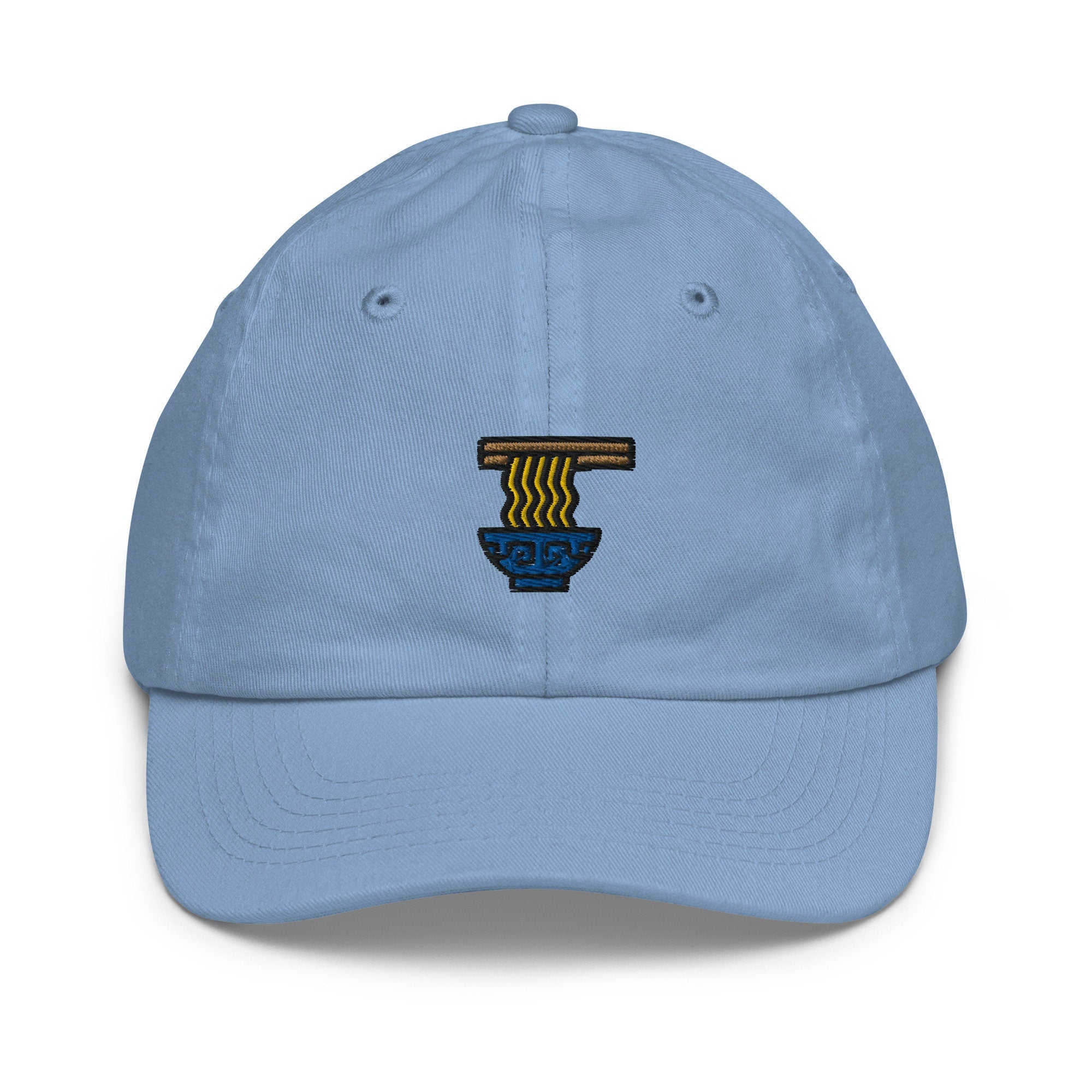 Noodles Youth Baseball Cap, Handmade Kids Hat, Embroidered Childrens Hat Gift - Multiple Colors