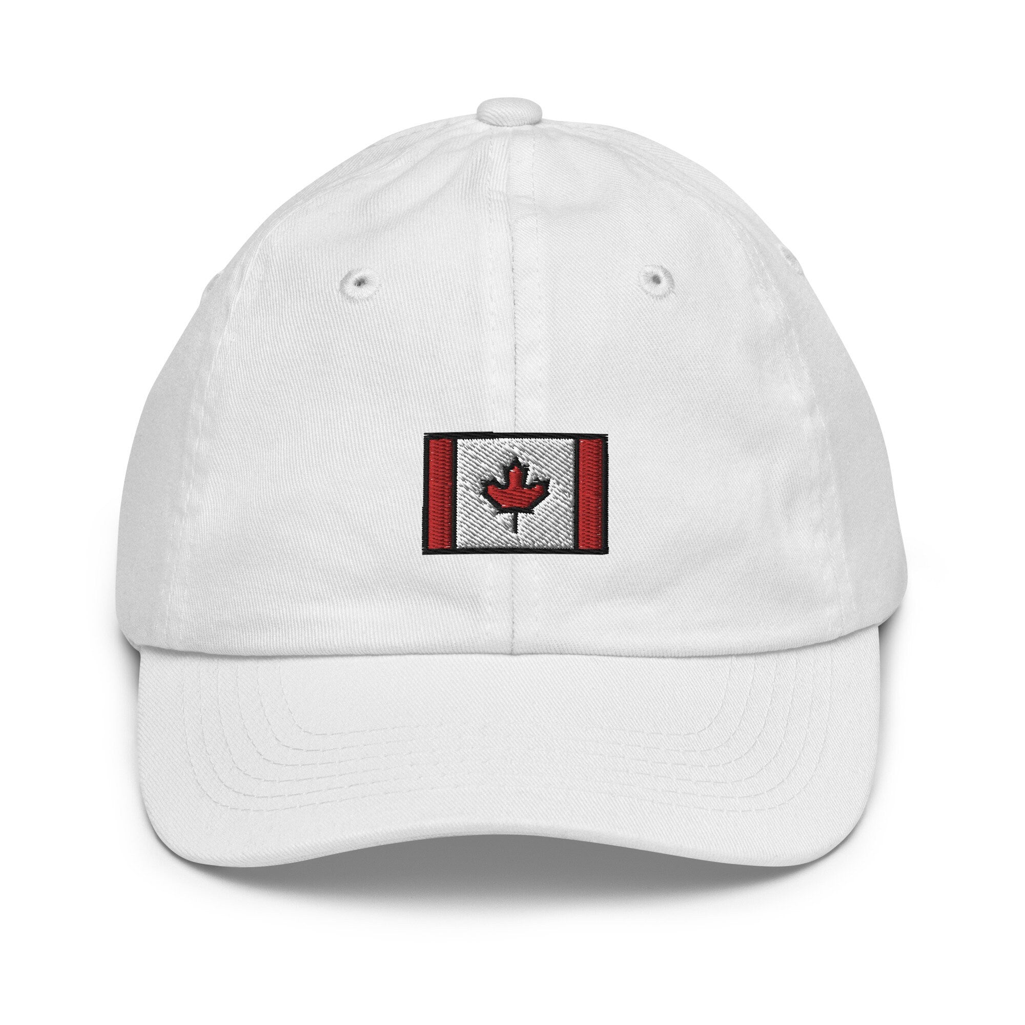 Canadian Flag Youth Baseball Cap, Handmade Kids Hat, Embroidered Childrens Hat Gift - Multiple Colors