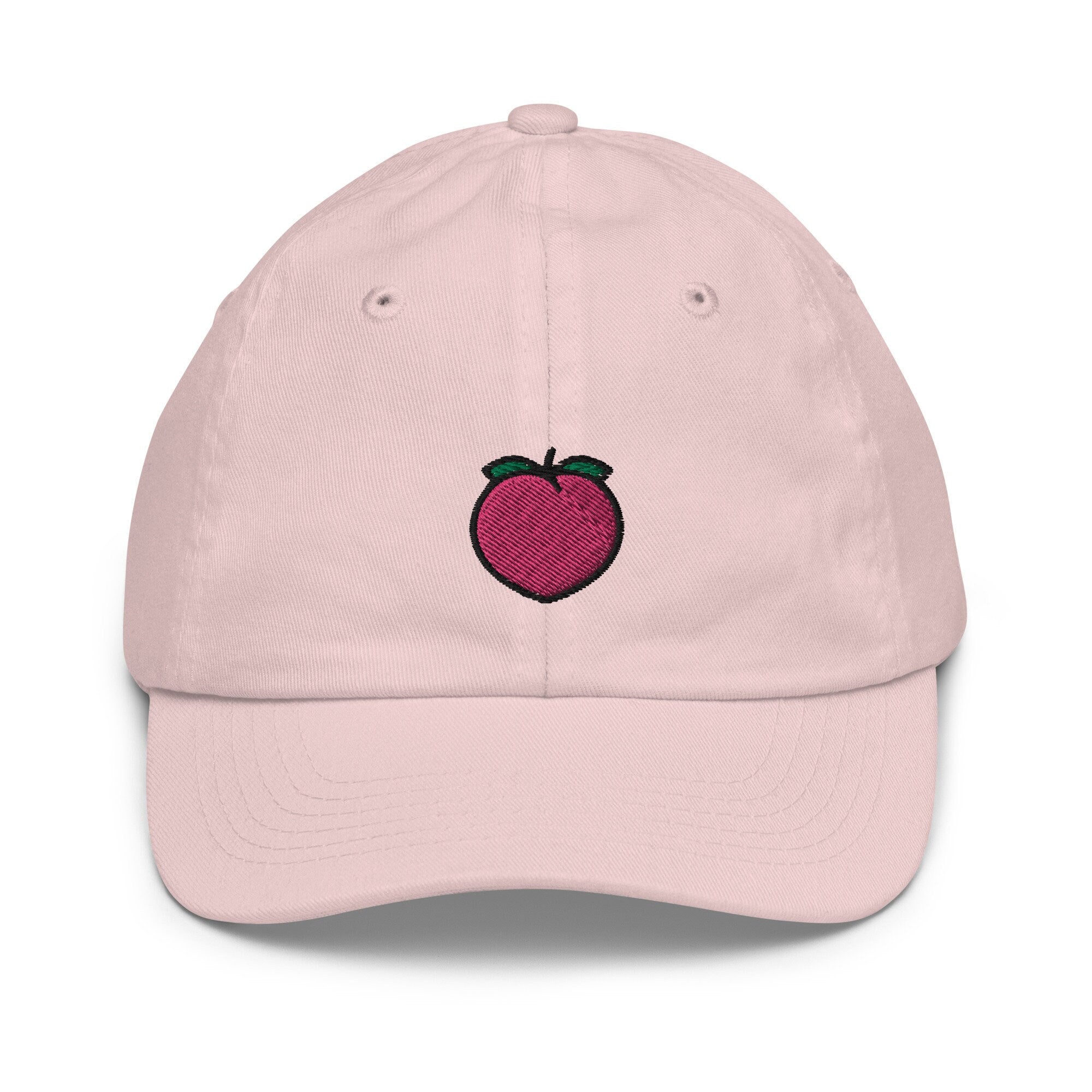 Peach Youth Baseball Cap, Handmade Kids Hat, Embroidered Childrens Hat Gift - Multiple Colors