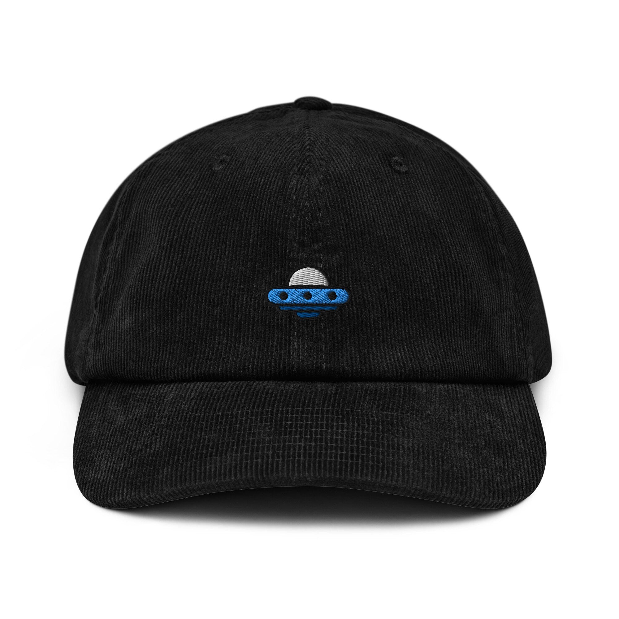 UFO Corduroy Hat, Handmade Embroidered Corduroy Dad Cap - Multiple Colors