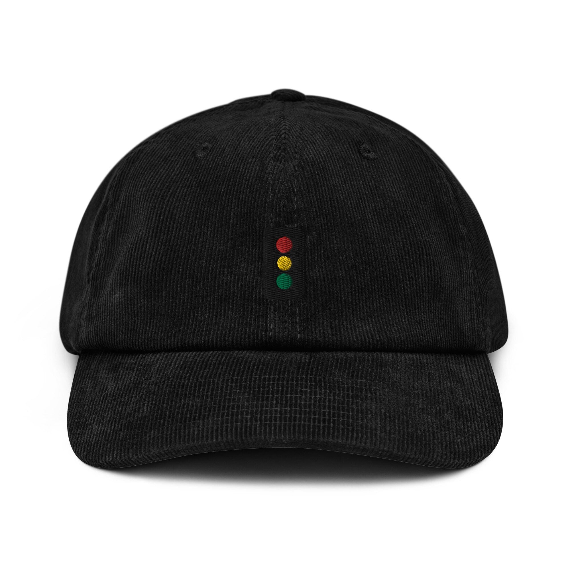 Traffic Light Corduroy Hat, Handmade Embroidered Corduroy Dad Cap - Multiple Colors