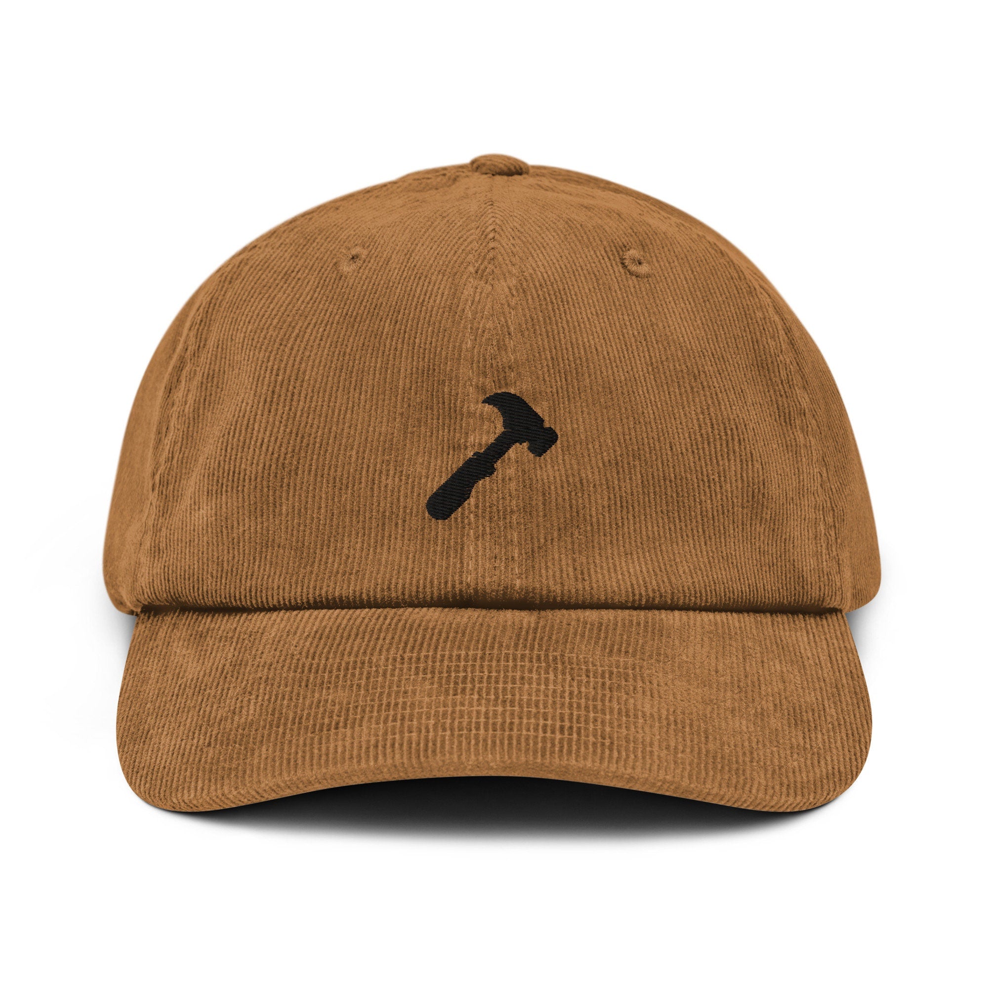 Hammer Corduroy Hat, Handmade Embroidered Corduroy Dad Cap - Multiple Colors