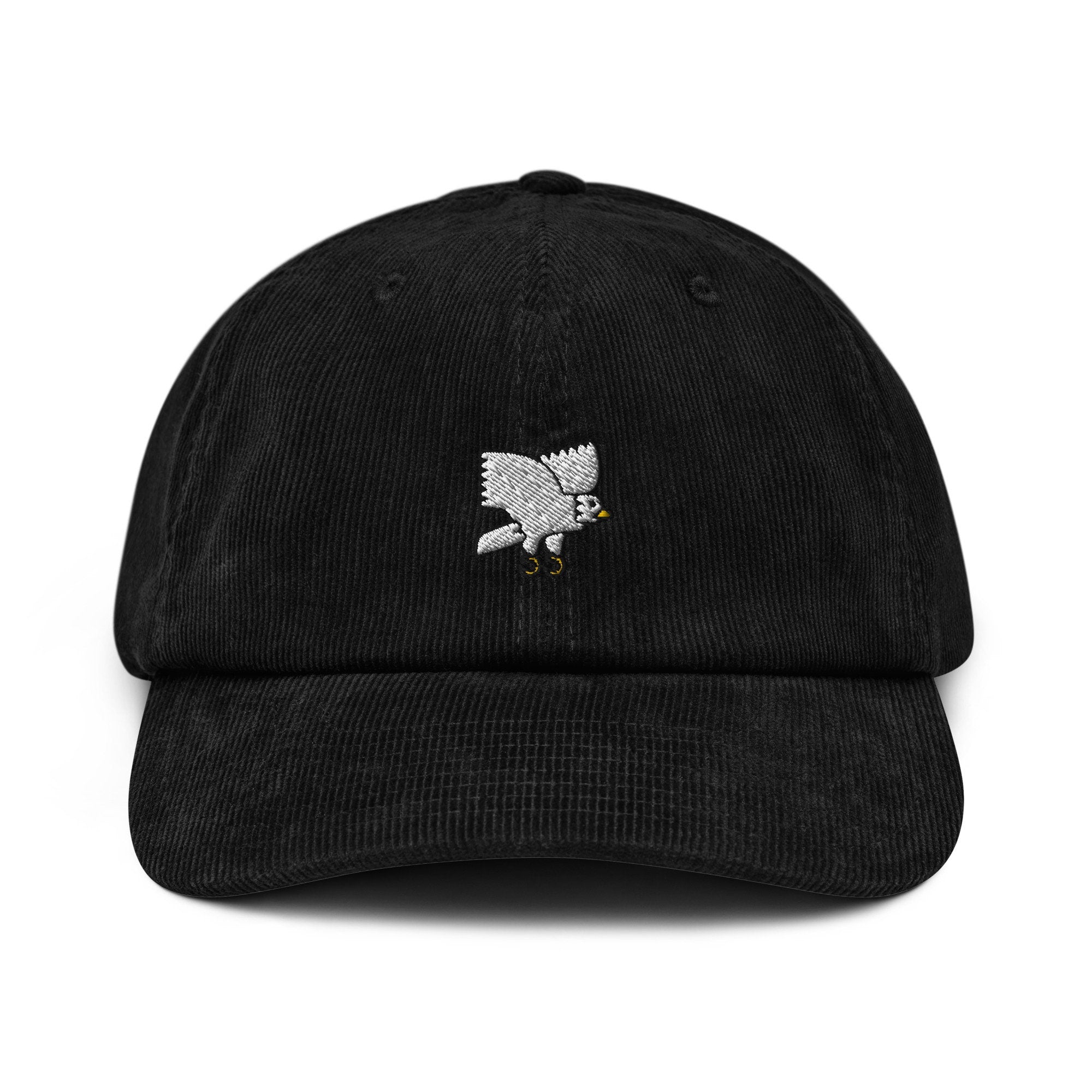Eagle Corduroy Hat, Handmade Embroidered Corduroy Dad Cap - Multiple Colors