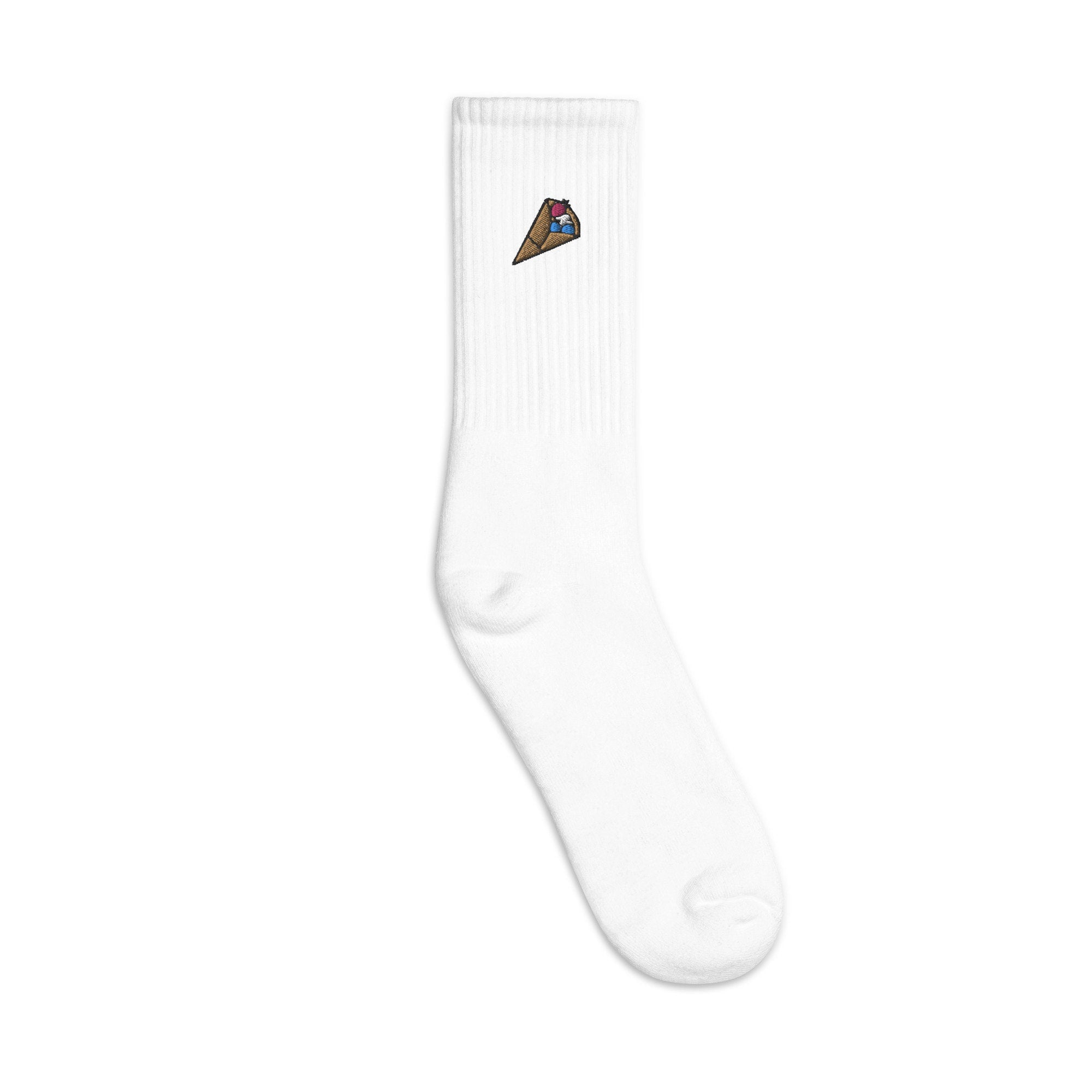 Crepe Embroidered Socks, Premium Embroidered Socks, Long Socks Gift - Multiple Colors