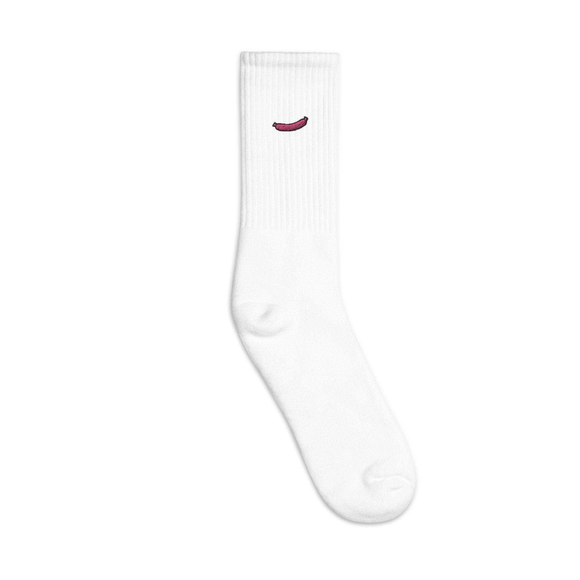 Sausage Embroidered Socks, Premium Embroidered Socks, Long Socks Gift - Multiple Colors