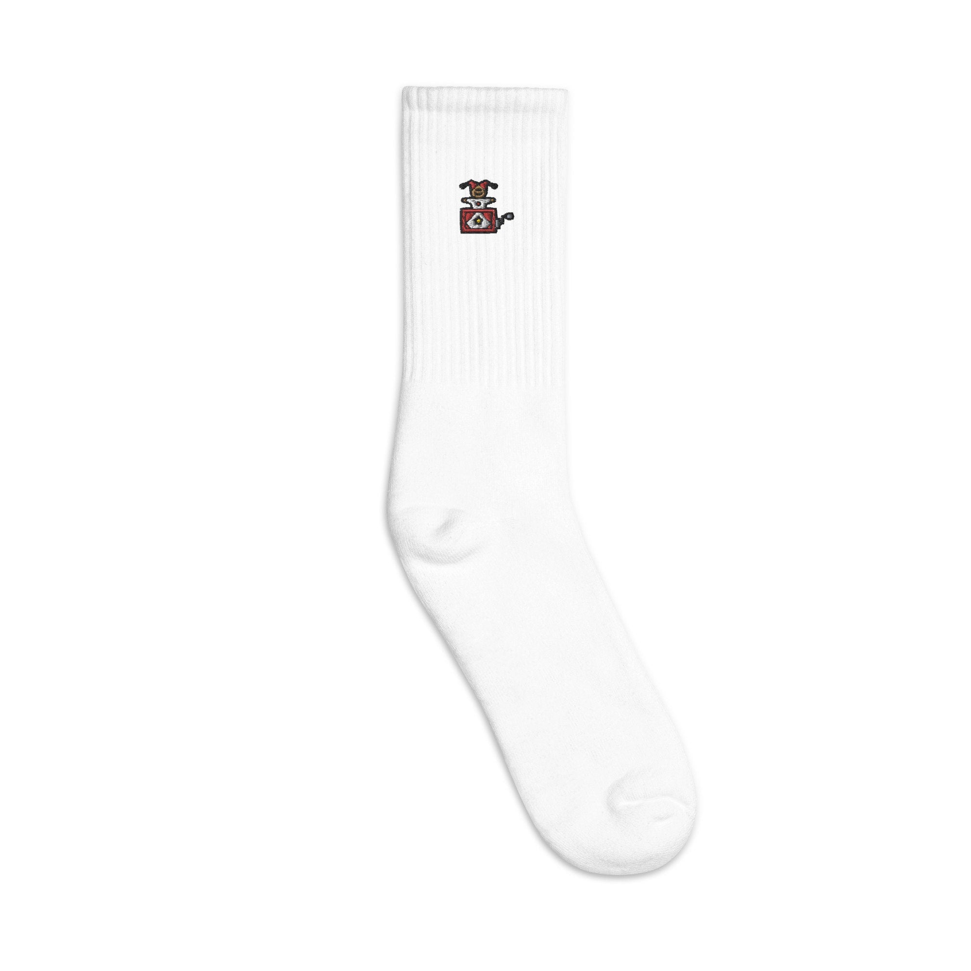 Jack in a Box Embroidered Socks, Premium Embroidered Socks, Long Socks Gift - Multiple Colors