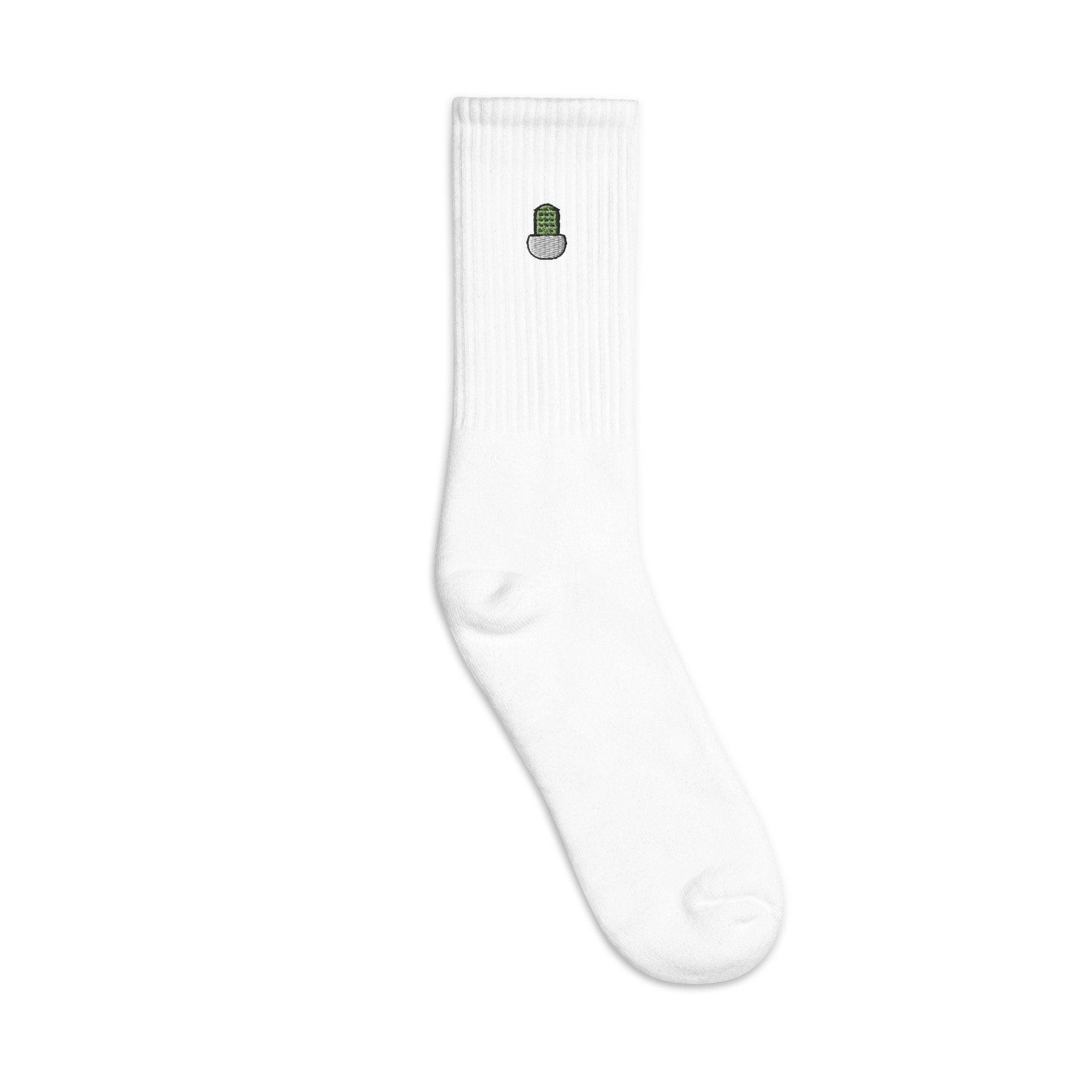 Cactus Embroidered Socks, Premium Embroidered Socks, Long Socks Gift - Multiple Colors