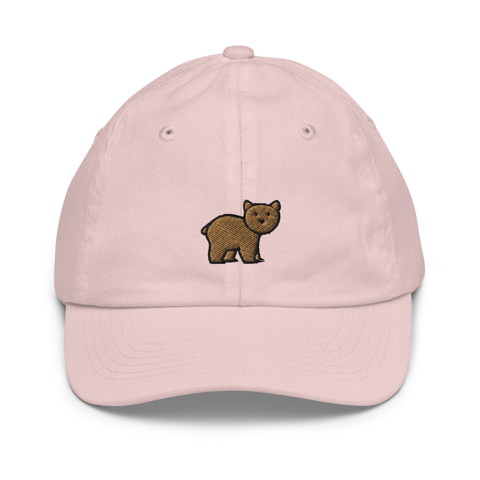 Bear Youth Baseball Cap, Handmade Kids Hat, Embroidered Childrens Hat Gift - Multiple Colors