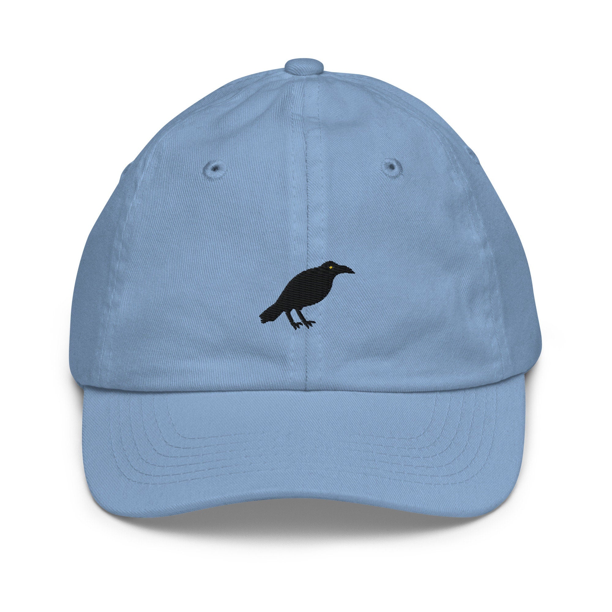 Crow Youth Baseball Cap, Handmade Kids Hat, Embroidered Childrens Hat Gift - Multiple Colors