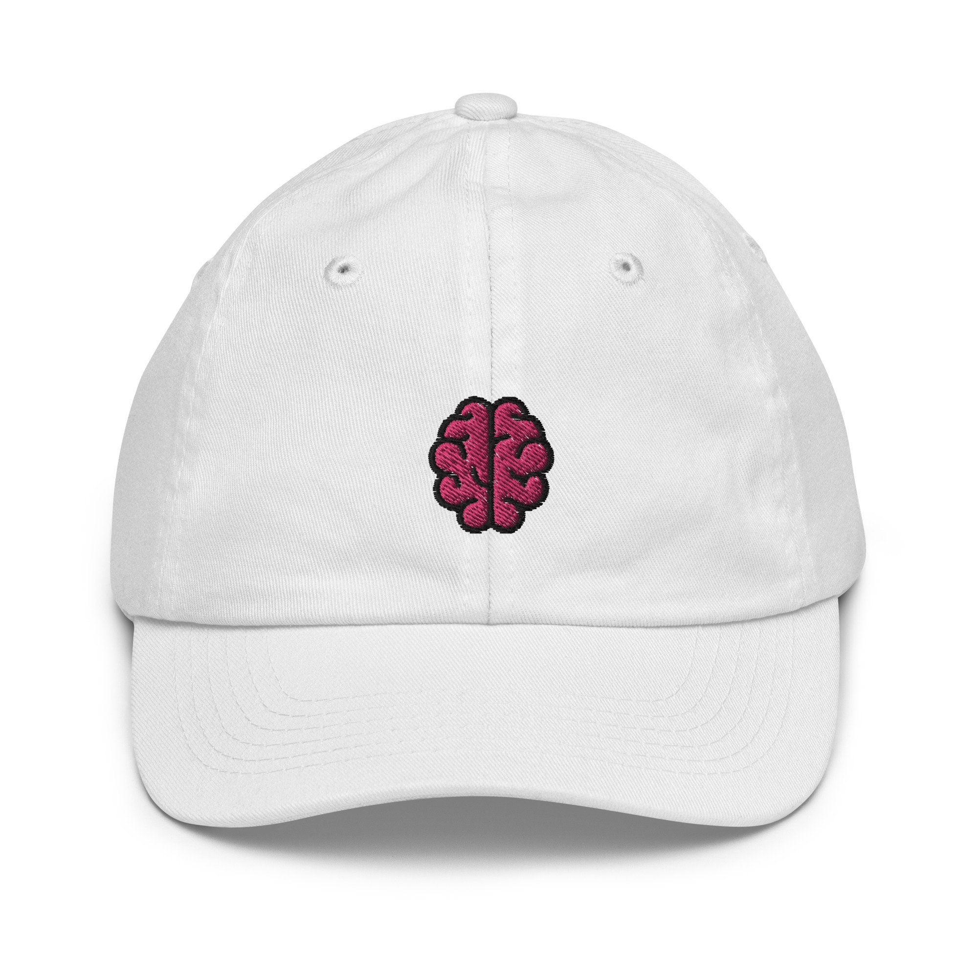 Brain Youth Baseball Cap, Handmade Kids Hat, Embroidered Childrens Hat Gift - Multiple Colors