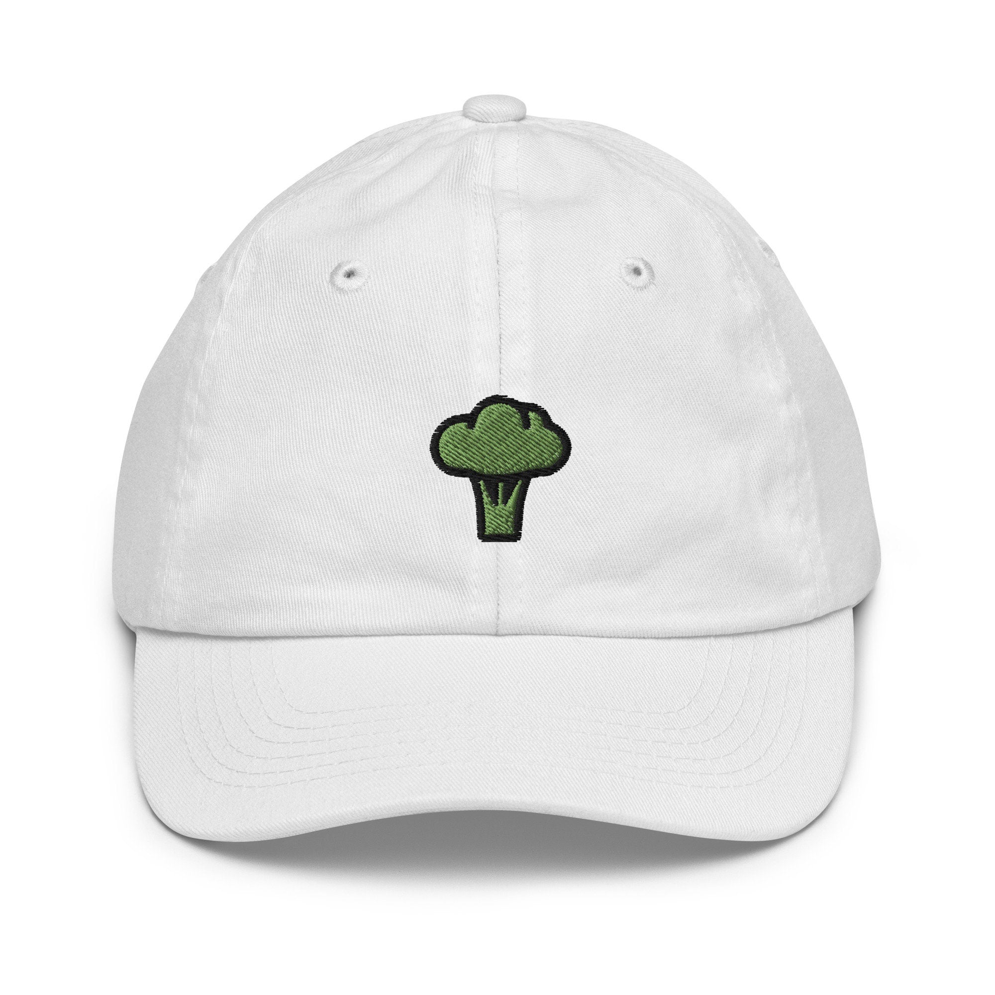 Broccoli Youth Baseball Cap, Handmade Kids Hat, Embroidered Childrens Hat Gift - Multiple Colors