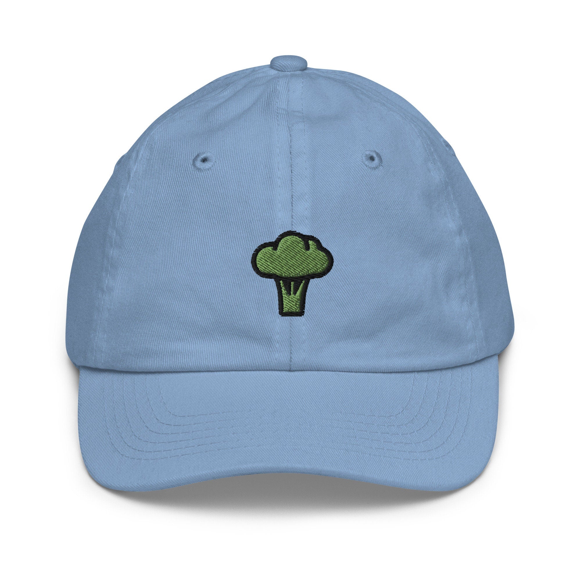 Broccoli Youth Baseball Cap, Handmade Kids Hat, Embroidered Childrens Hat Gift - Multiple Colors