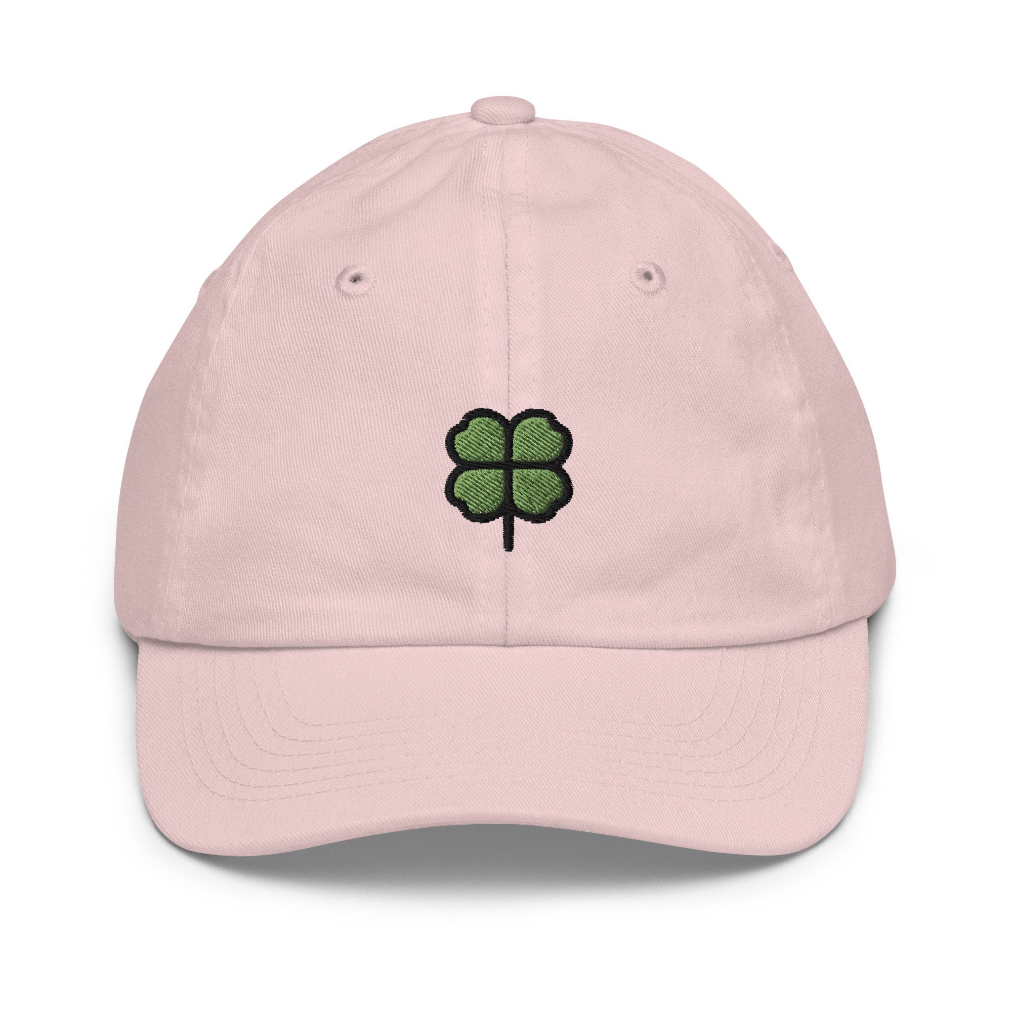 Four Leaf Clover Youth Baseball Cap, Handmade Kids Hat, Embroidered Childrens Hat Gift - Multiple Colors