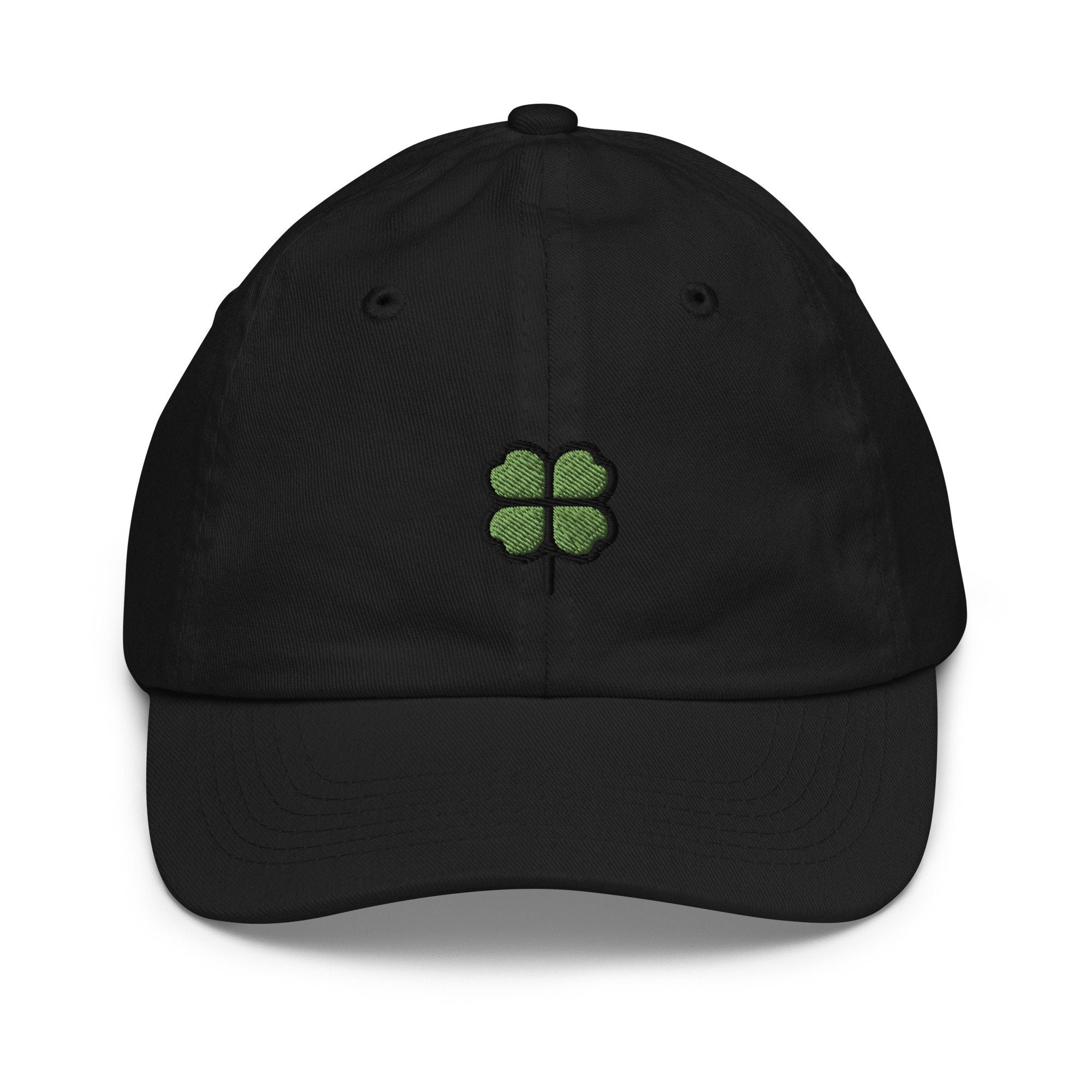 Four Leaf Clover Youth Baseball Cap, Handmade Kids Hat, Embroidered Childrens Hat Gift - Multiple Colors