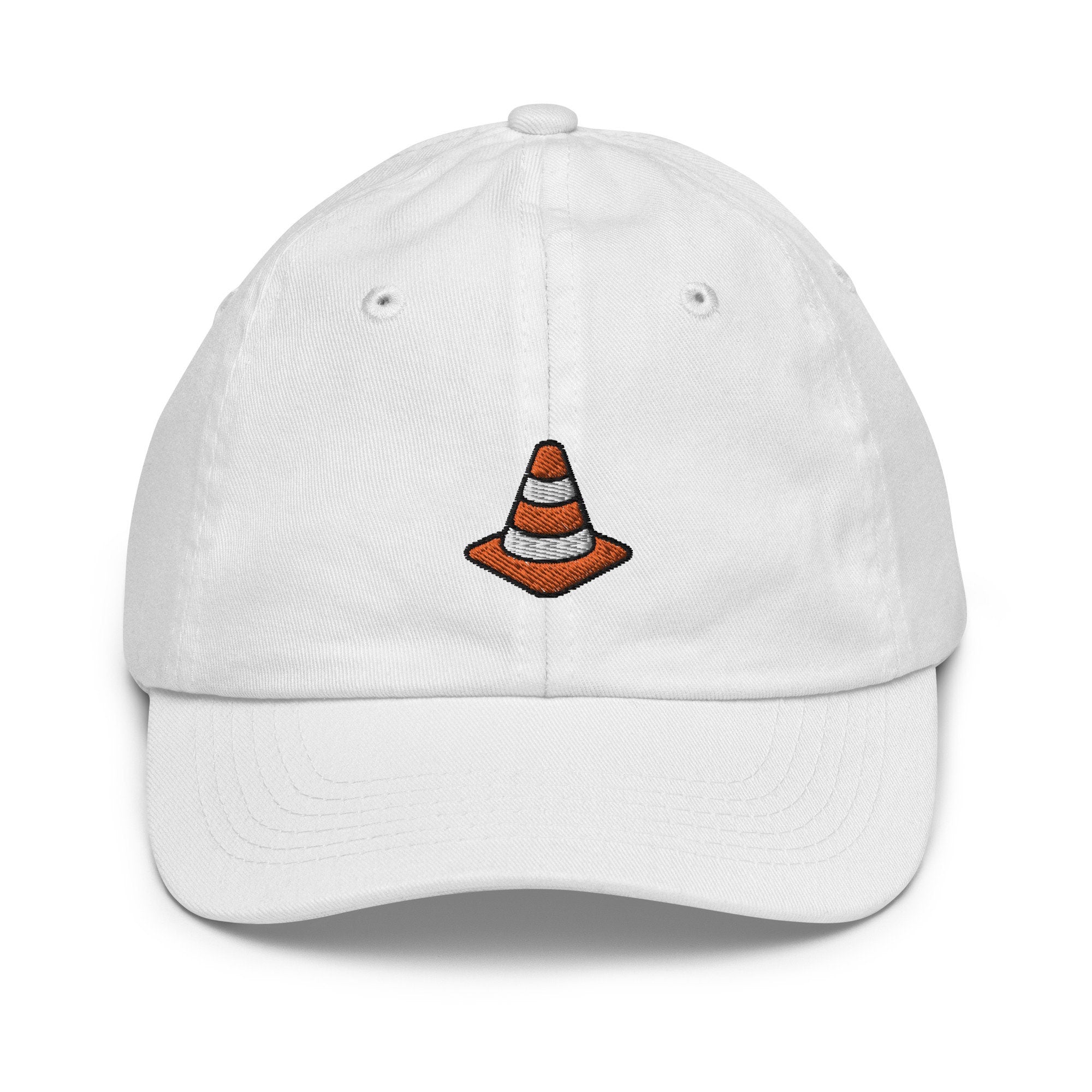 Traffic Cone Youth Baseball Cap, Handmade Kids Hat, Embroidered Childrens Hat Gift - Multiple Colors